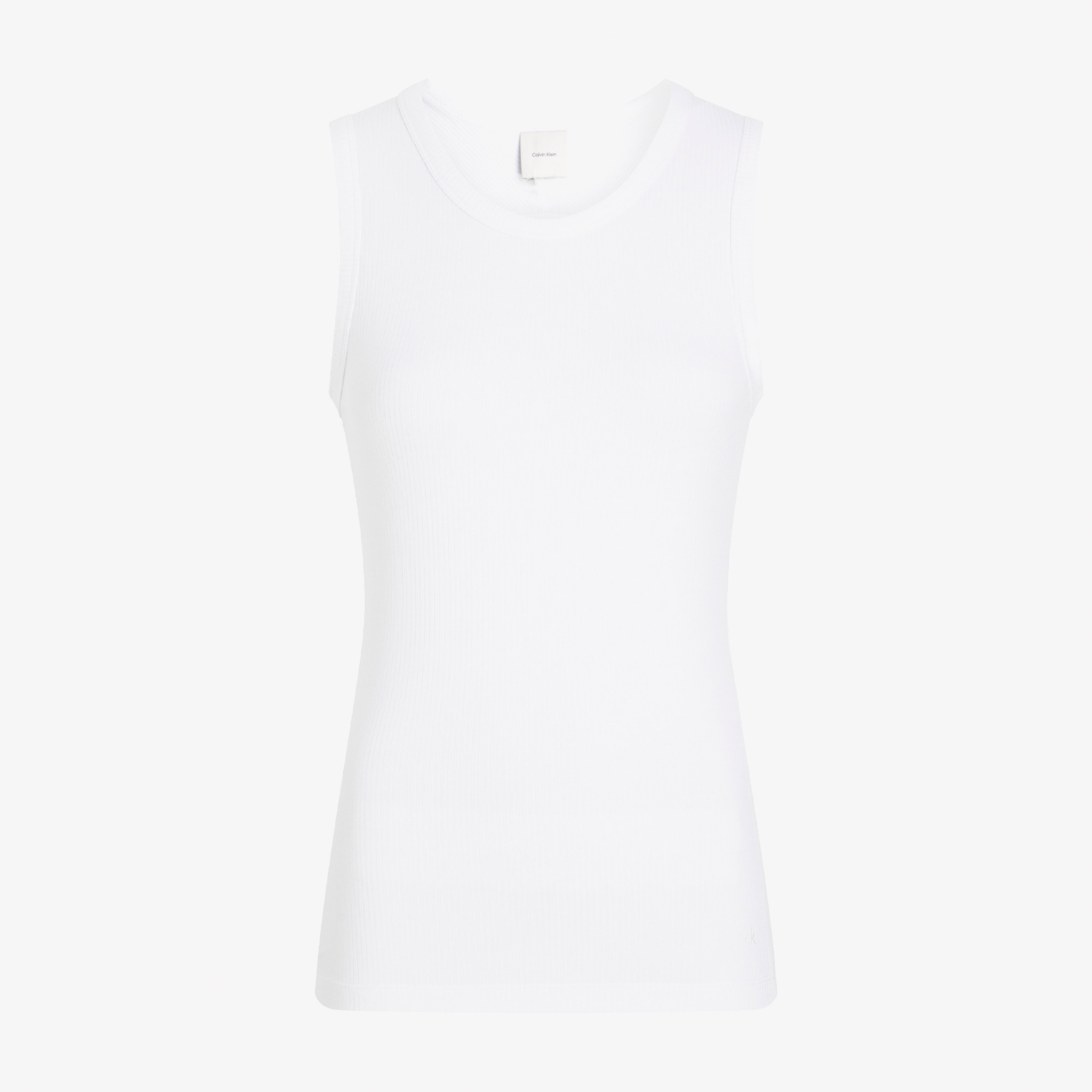 Calvin Klein Modal Rib C-Nk Tank Kadın Beyaz Kolsuz T-Shirt