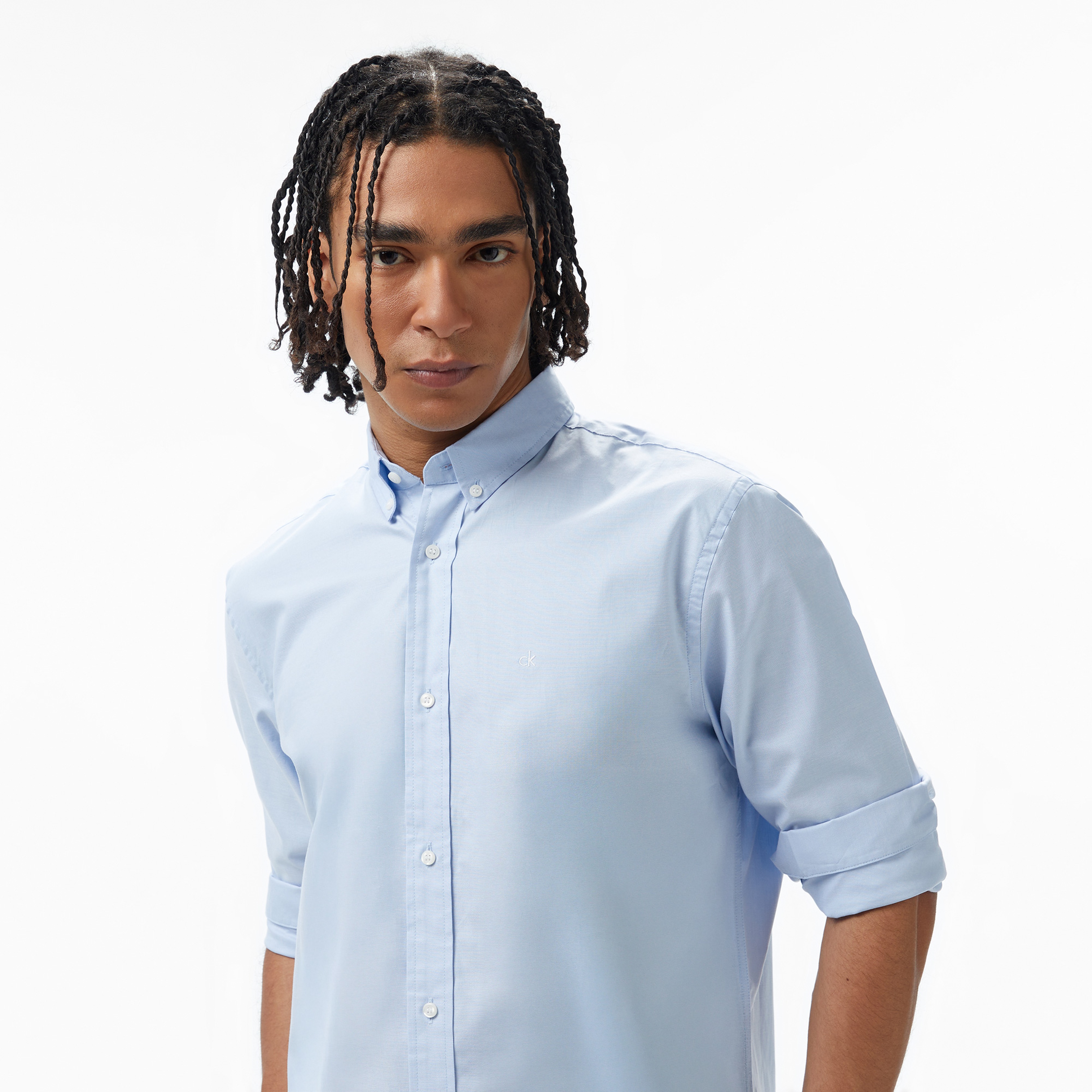 Calvin Klein Oxford Regular Shirt Erkek Mavi Gömlek