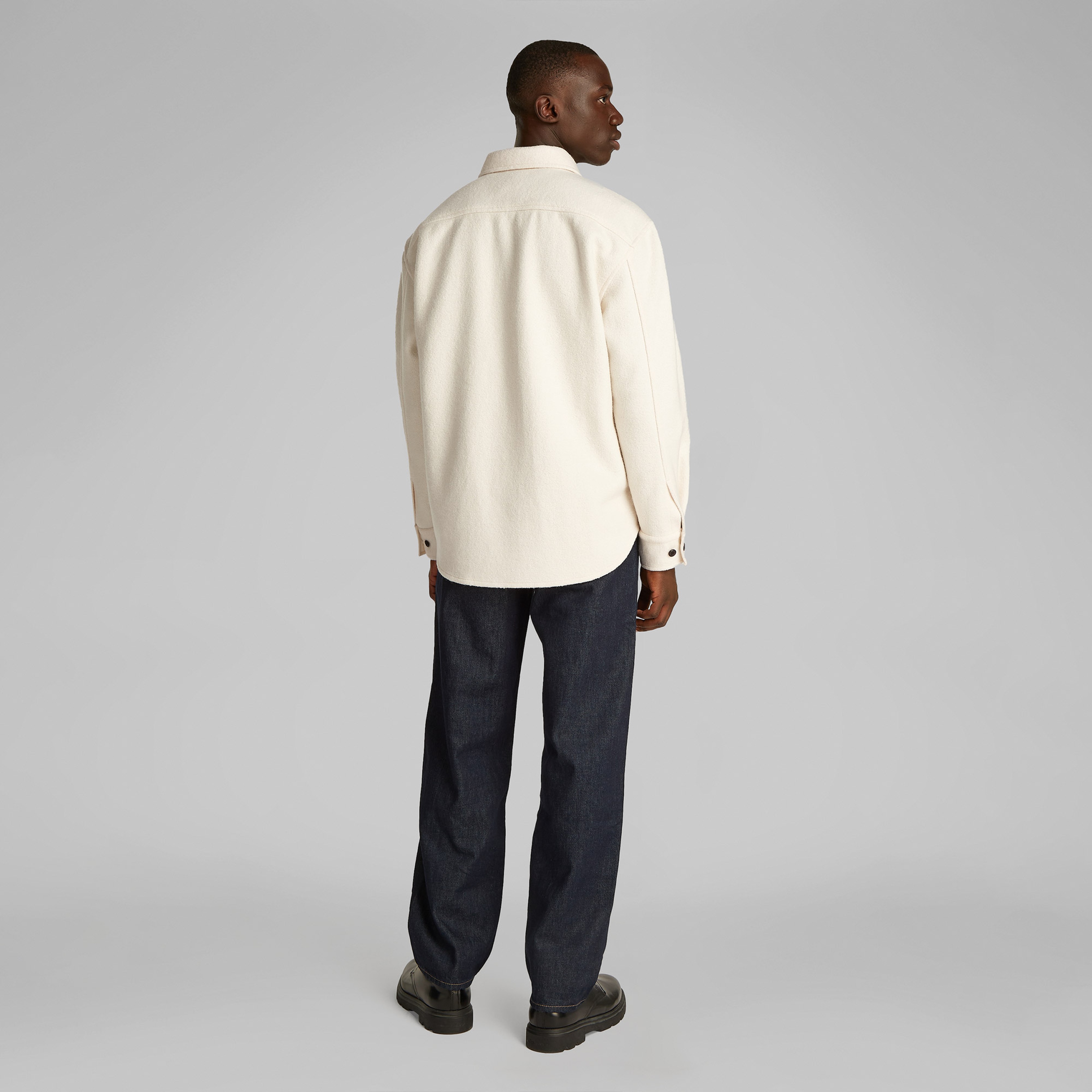 Calvin Klein Boucle Heavyweight Over Erkek Beyaz Gömlek