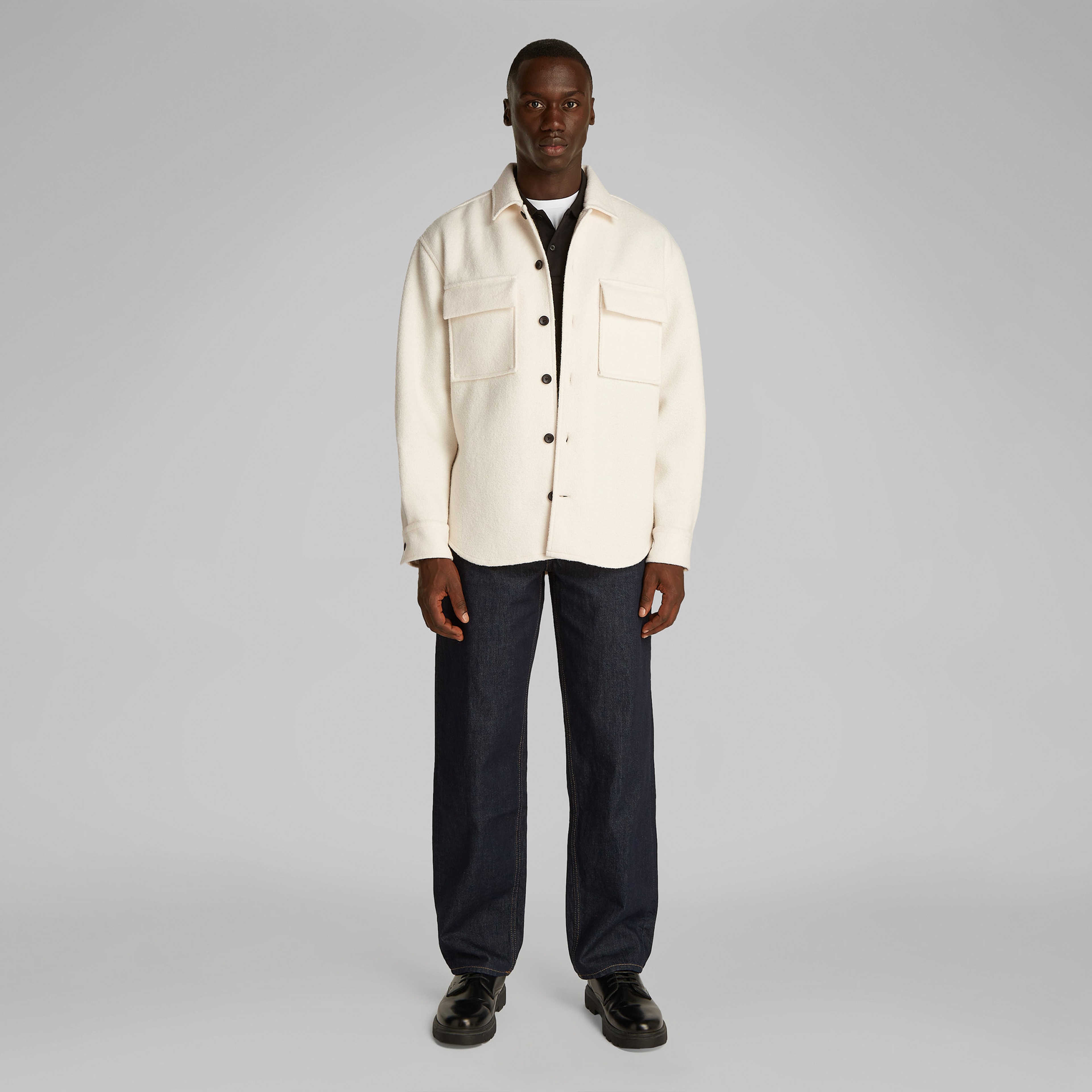 Calvin Klein Boucle Heavyweight Over Erkek Beyaz Gömlek