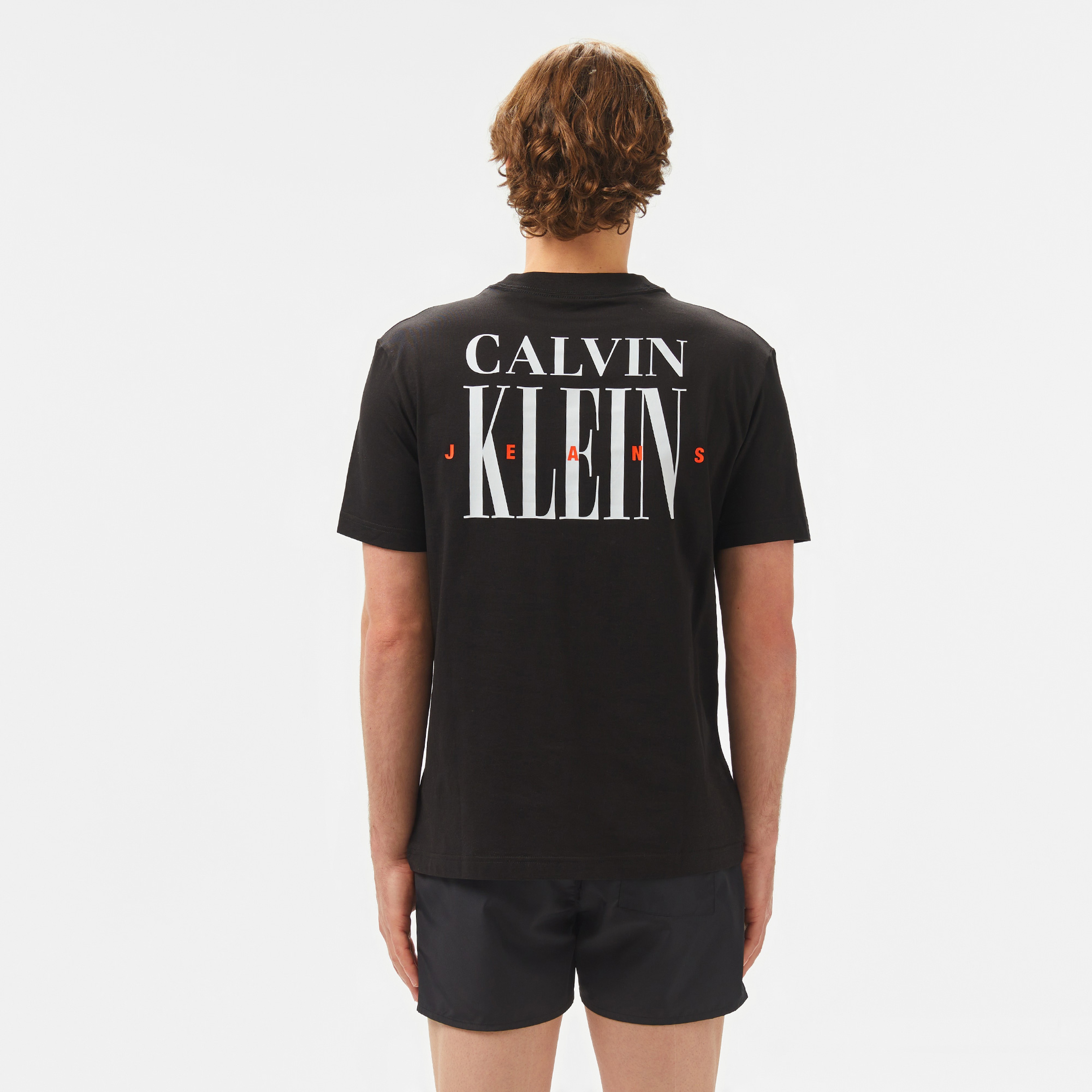 Calvin Klein Serif Font Graphic Erkek Siyah T-Shirt