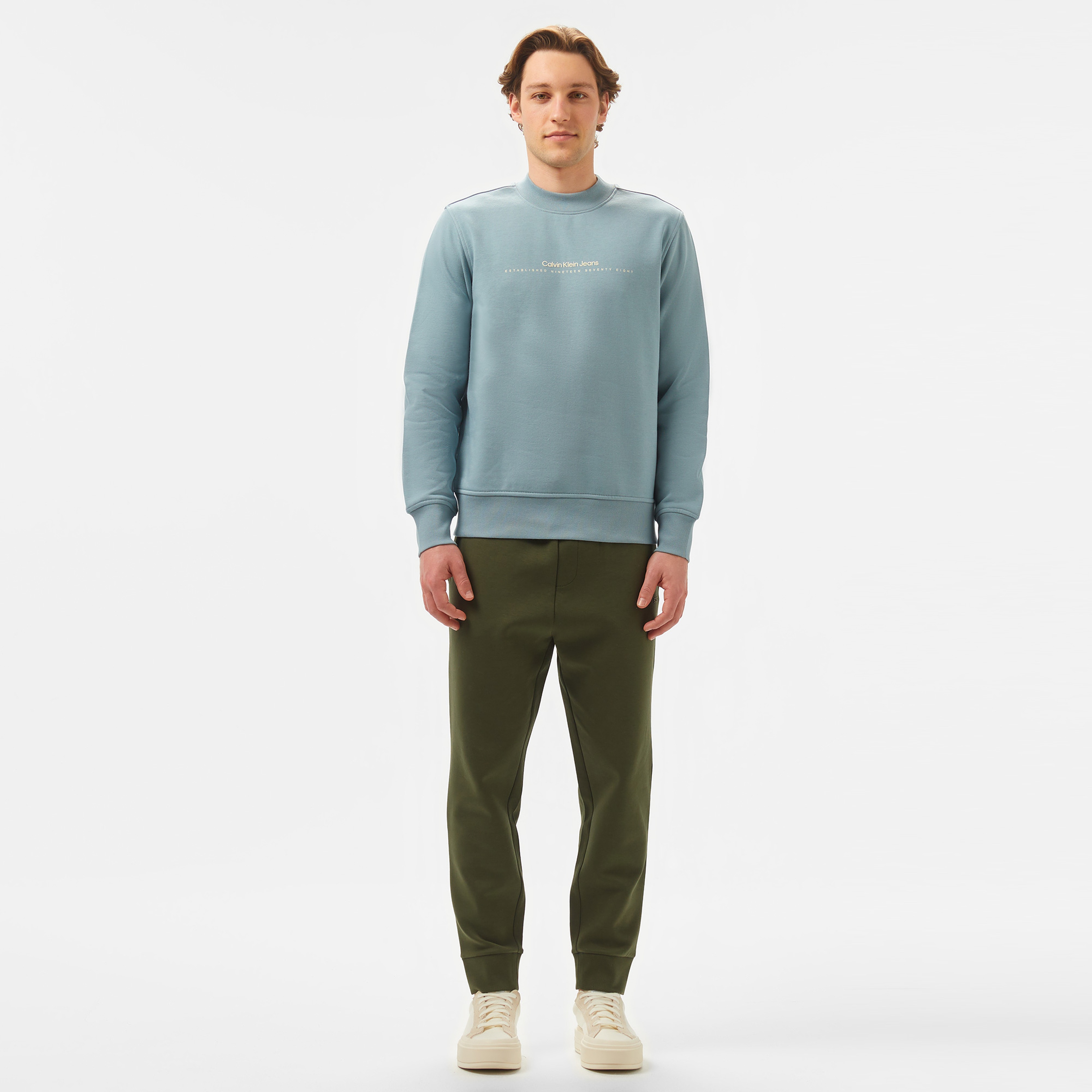 Calvin Klein Minimal Logo Crew Ne Erkek Gri Sweatshirt