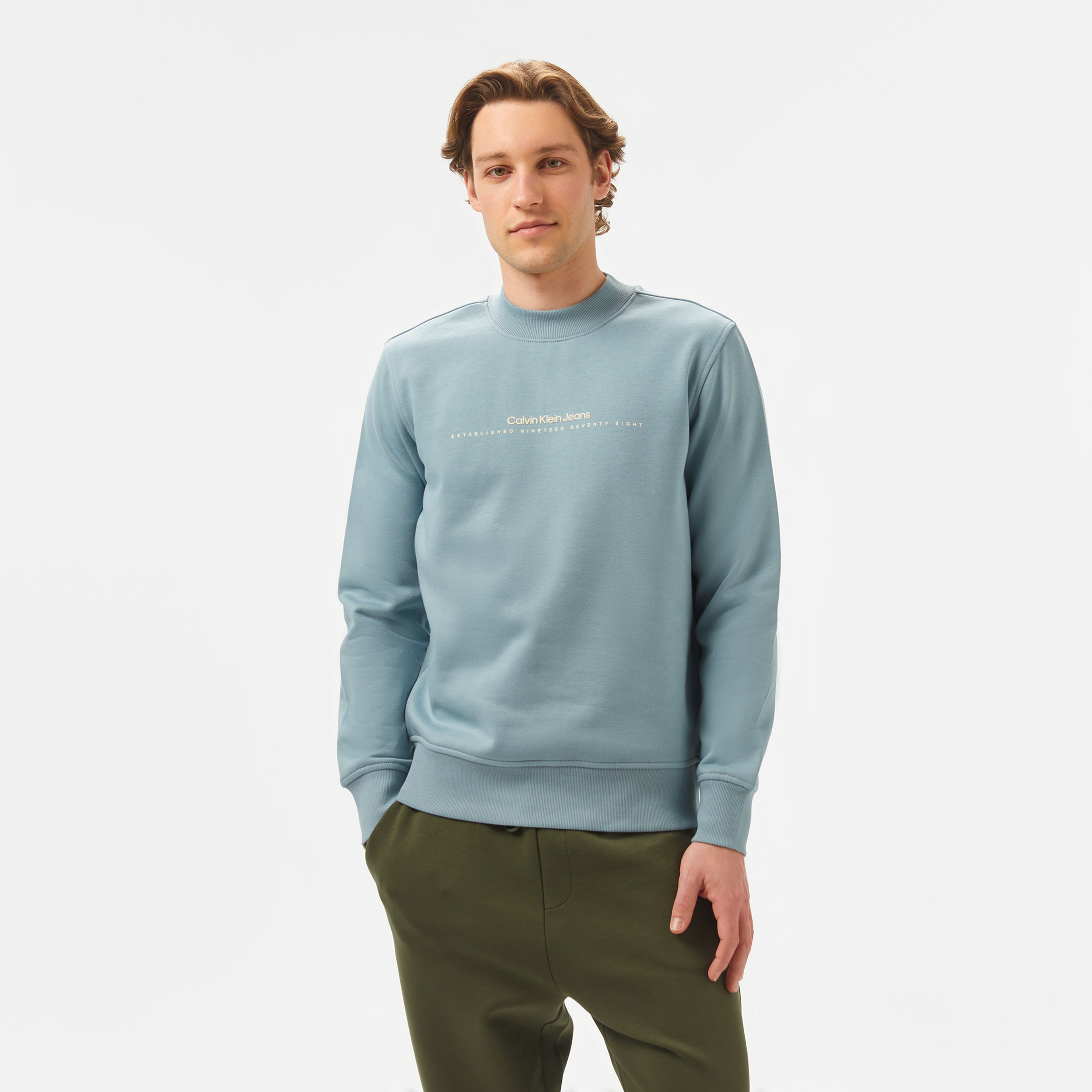 Calvin Klein Minimal Logo Crew Ne Erkek Gri Sweatshirt