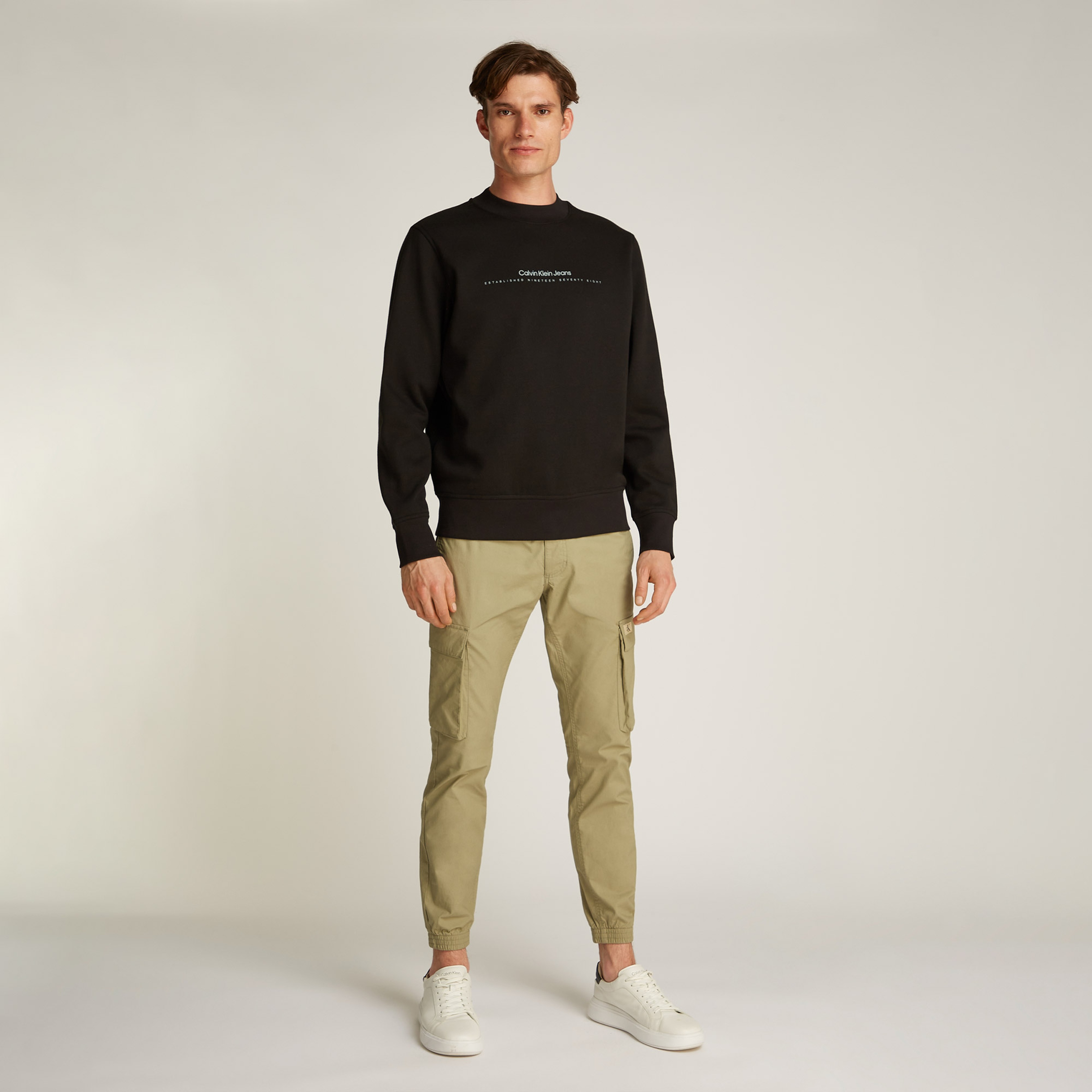 Calvin Klein Minimal Logo Crew Ne Erkek Siyah Sweatshirt
