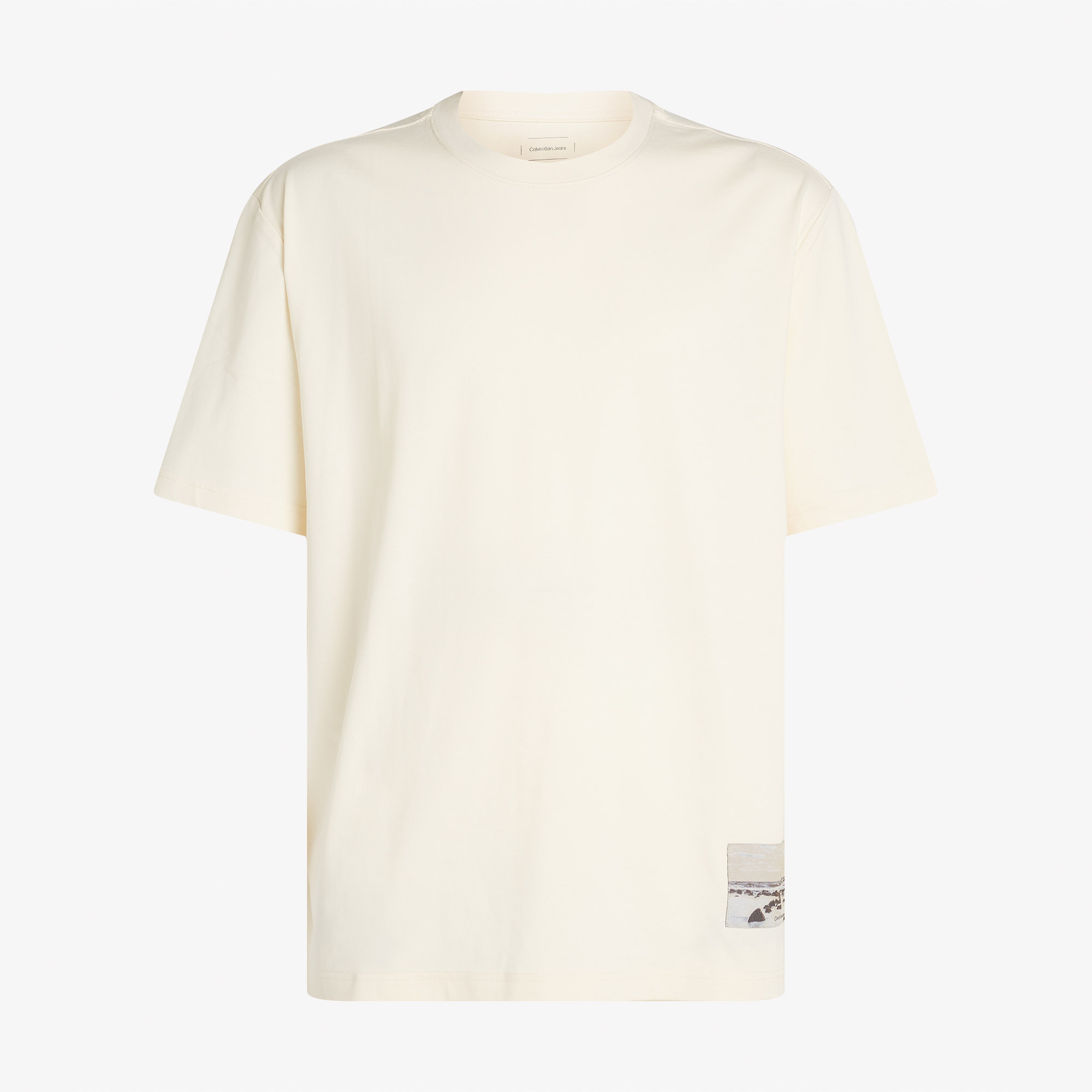 Calvin Klein Lenticular Shoreline Erkek Beyaz T-Shirt