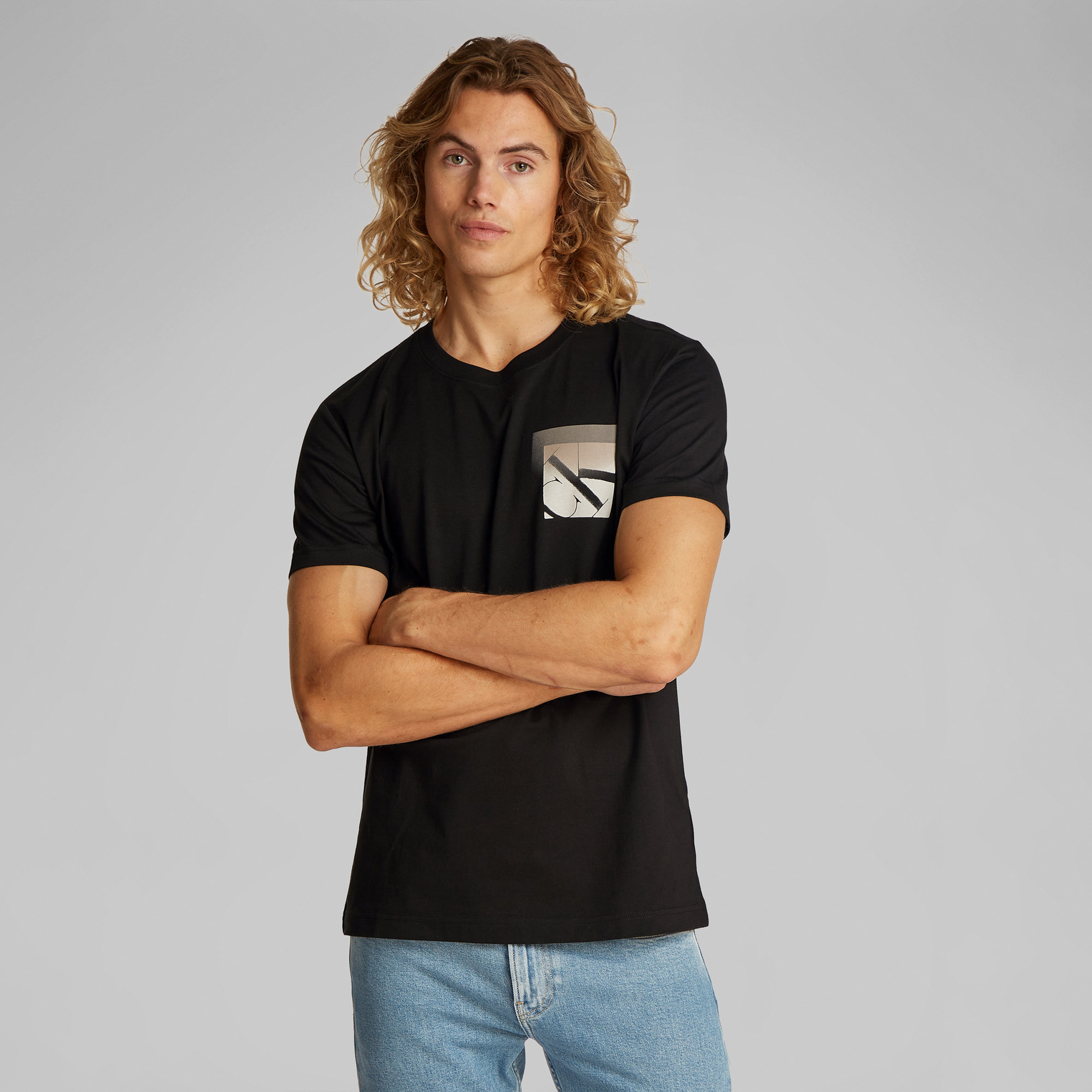 Calvin Klein Soft Box Monogram Erkek Siyah T-Shirt