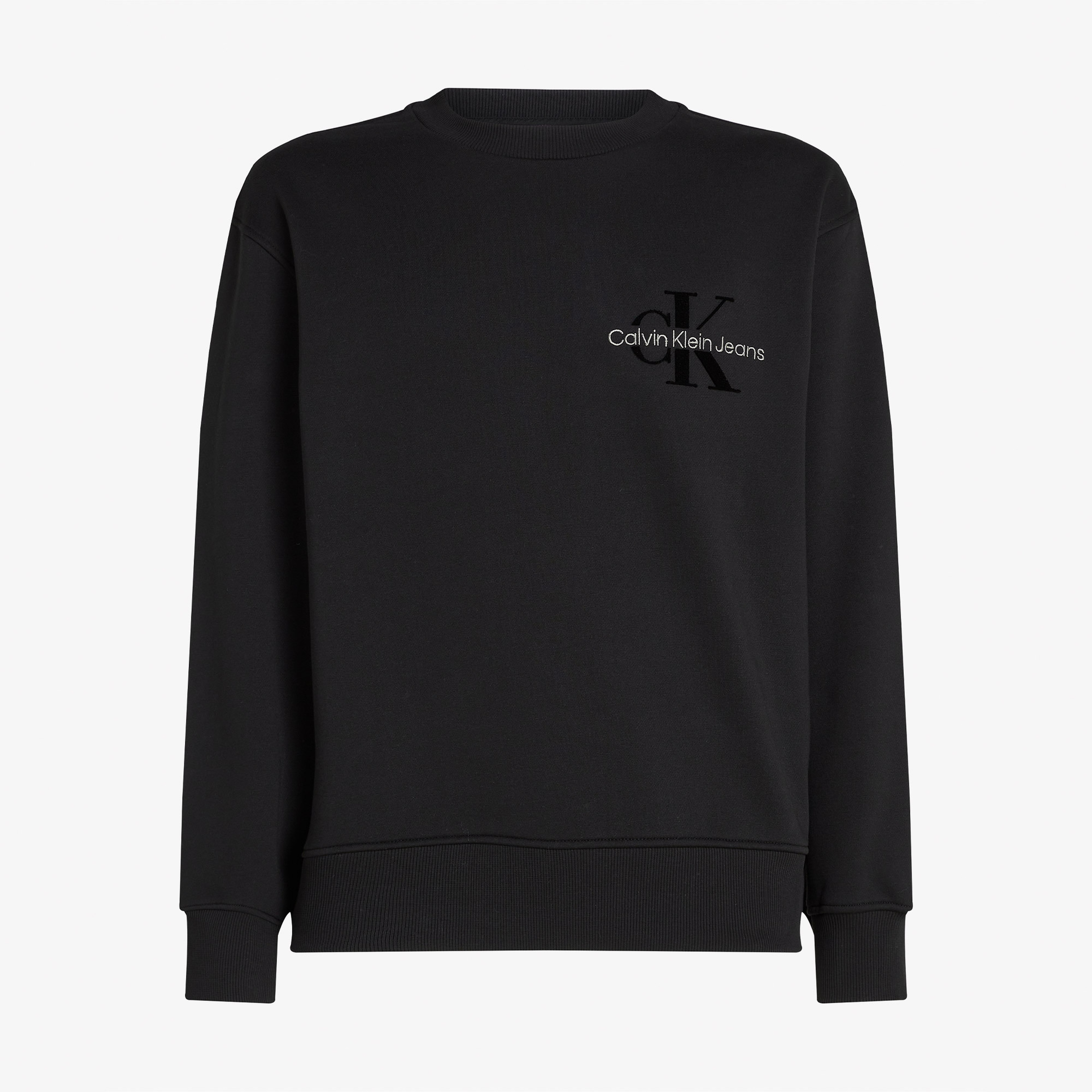 Calvin Klein Bristle Monologo Crew Ne Erkek Siyah Sweatshirt