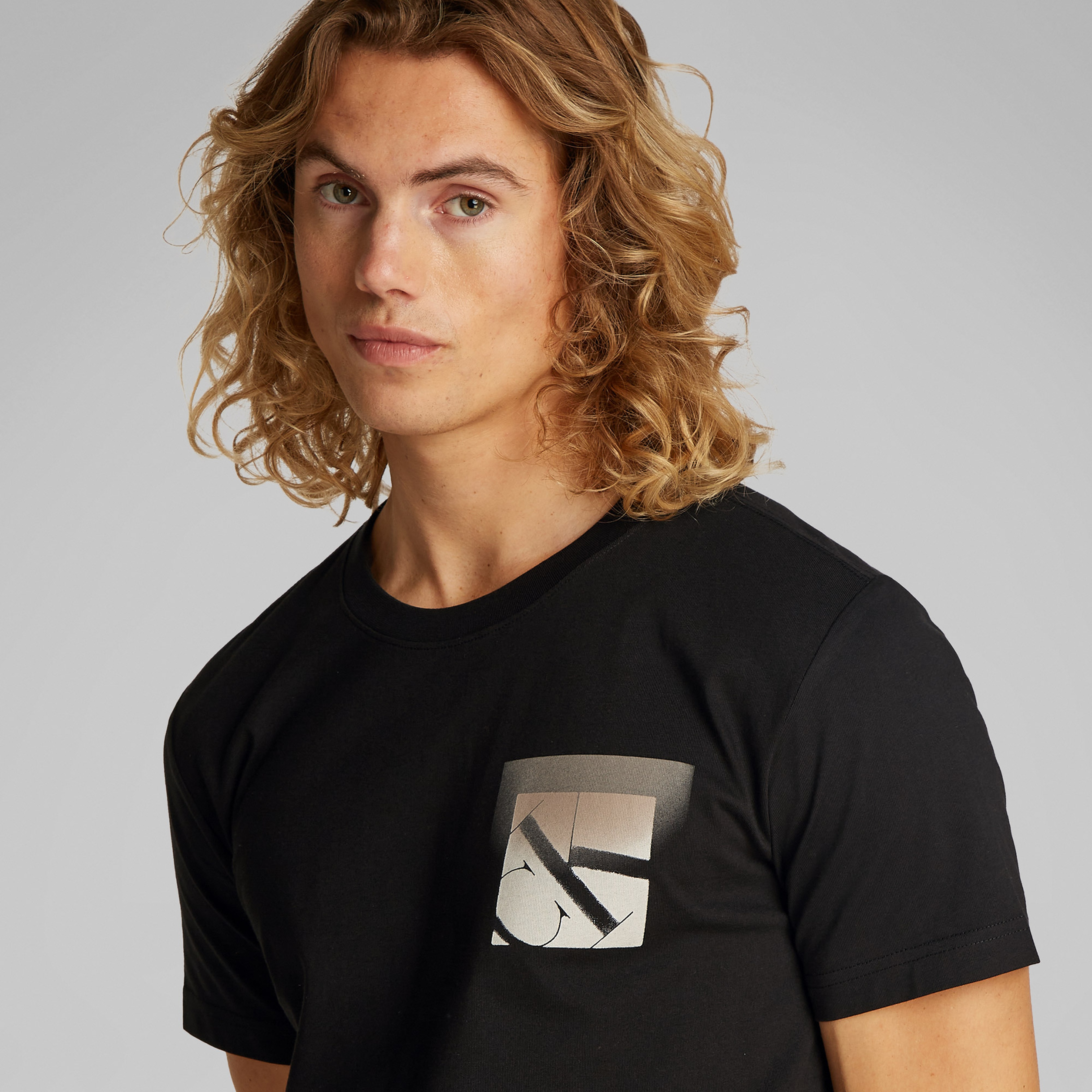 Calvin Klein Soft Box Monogram Erkek Siyah T-Shirt