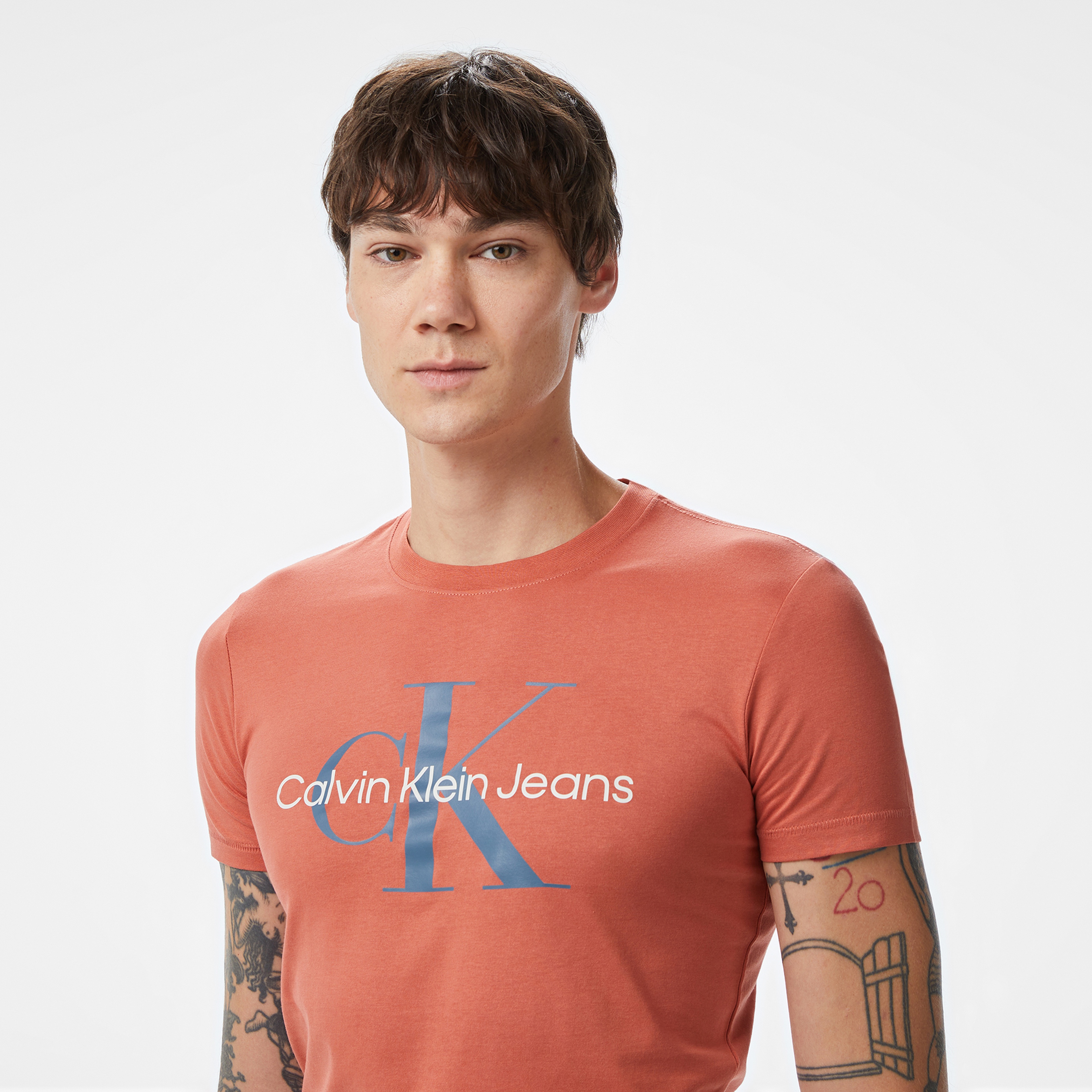 Calvin Klein Seasonal Monologo Tee Erkek Mavi T-Shirt
