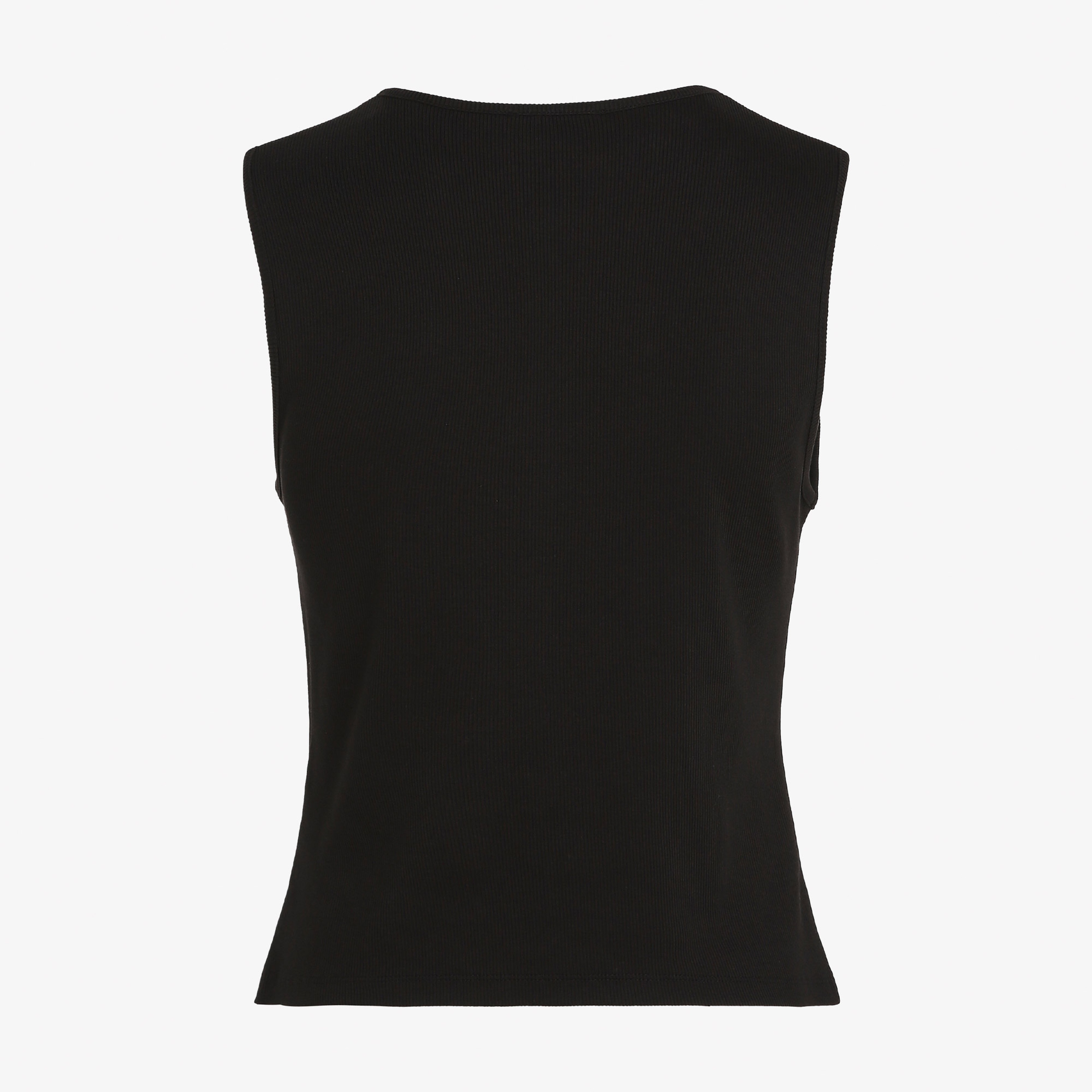 Calvin Klein Woven Label Rib Cardigan Kadın Siyah Hirka