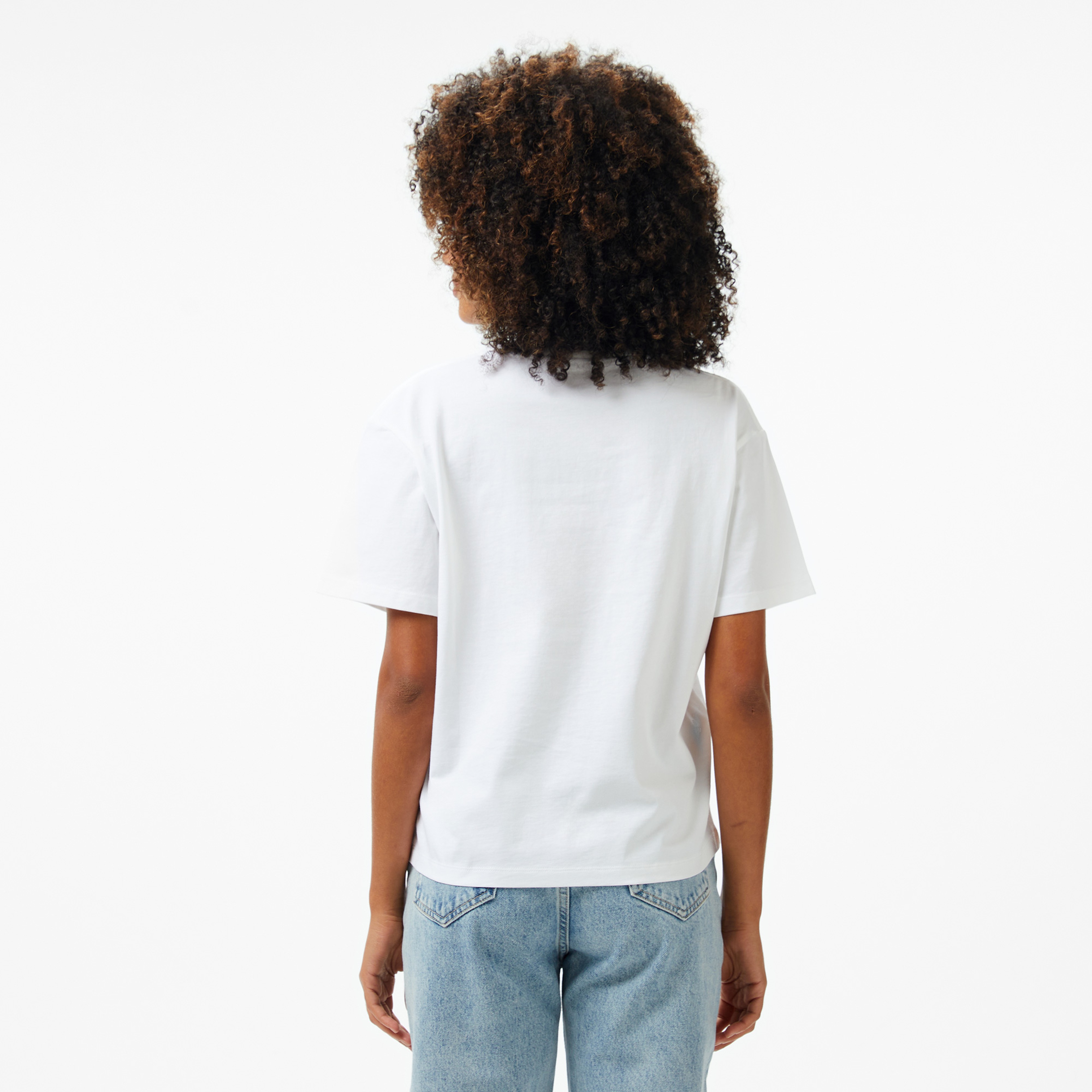 Calvin Klein Embroidered İnstitutional Kadın Beyaz T-Shirt