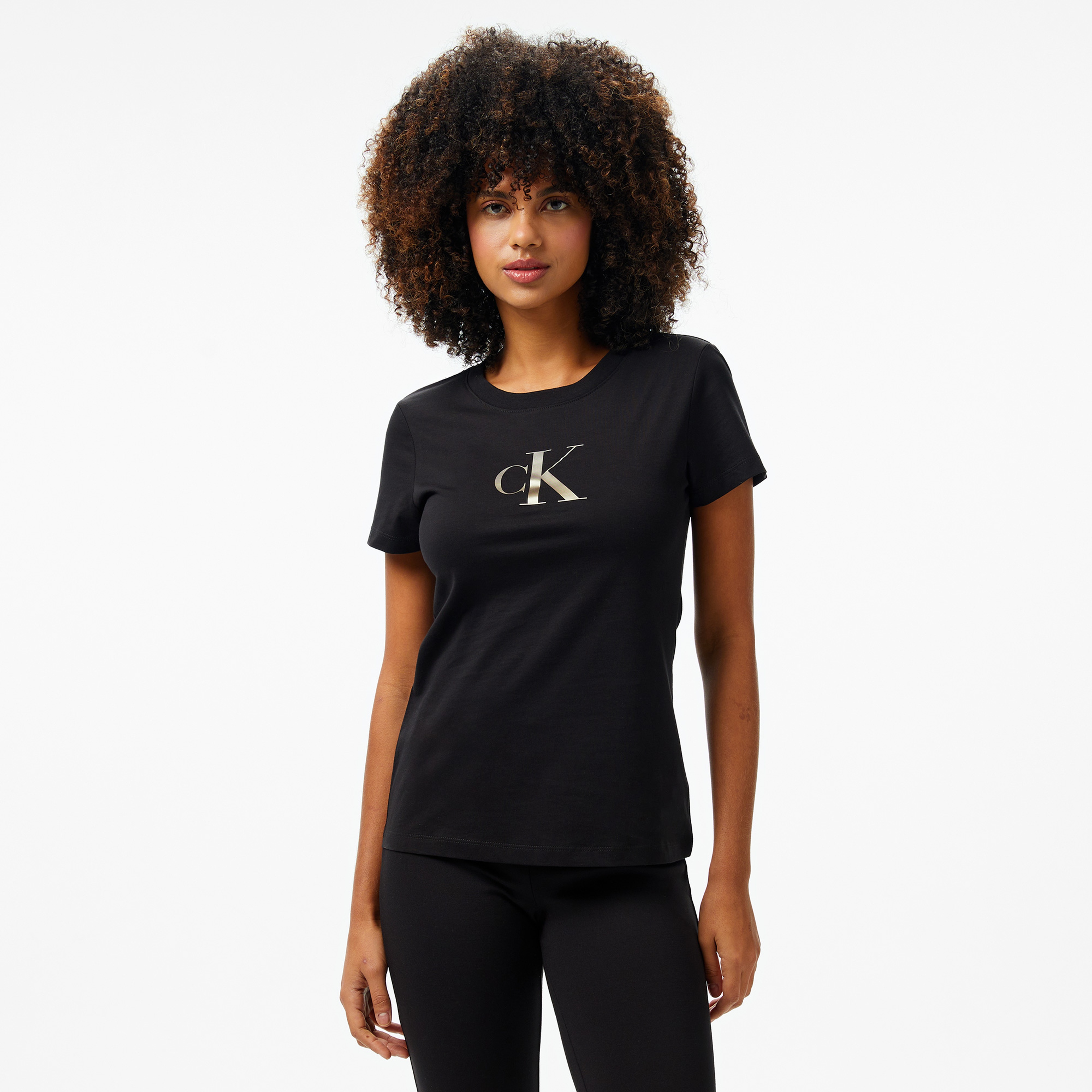 Calvin Klein Gradient Slim Kadın Siyah T-Shirt