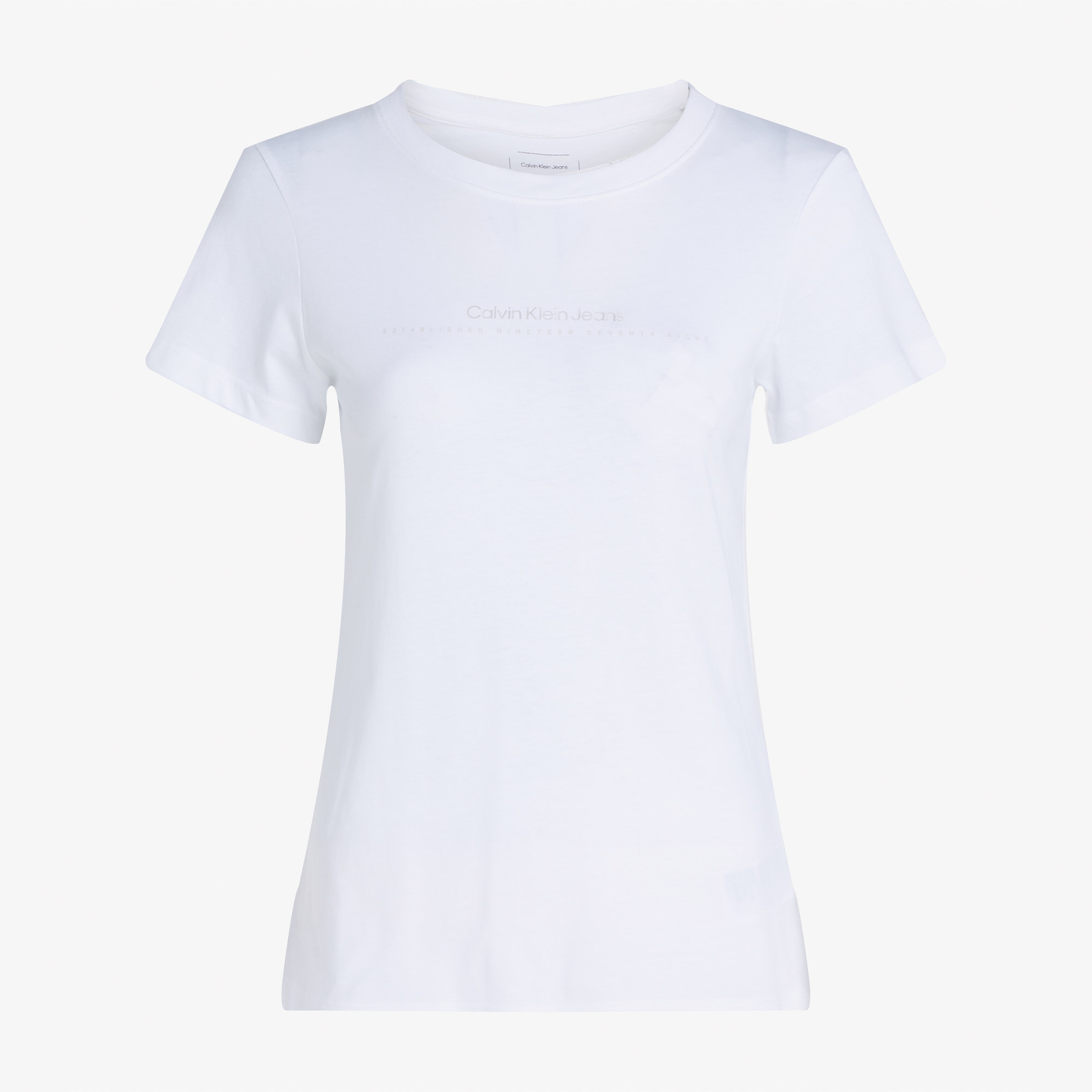 Calvin Klein İnstitutional Graphic Slim Kadın Beyaz T-Shirt