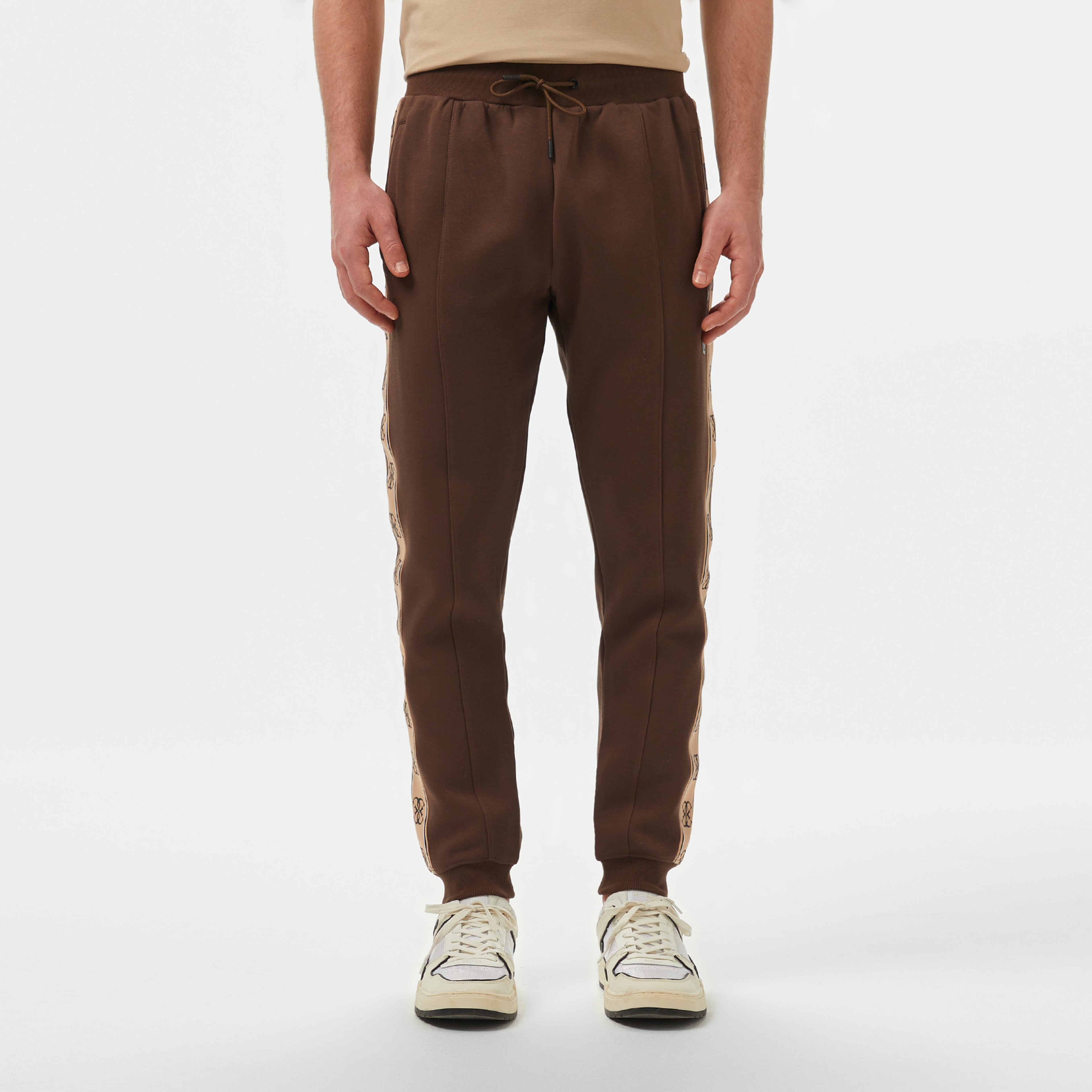 Guess Mickey Cuff Recycled Punto Milano 300 Erkek Kahverengi Eşofman Altı