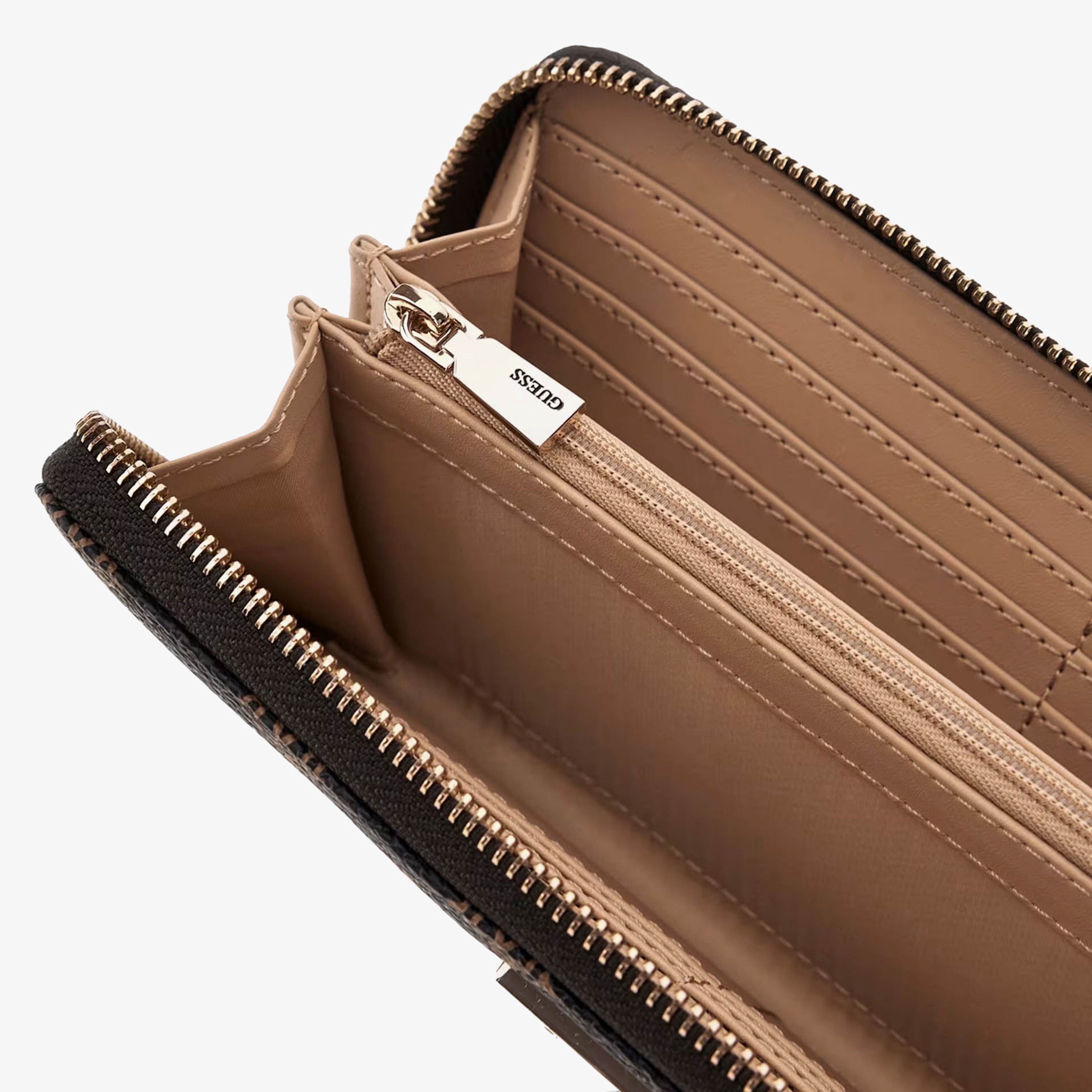 Guess Laurel Phone Cro Laurel Large Zip Around Kadın Kahverengi Cüzdan