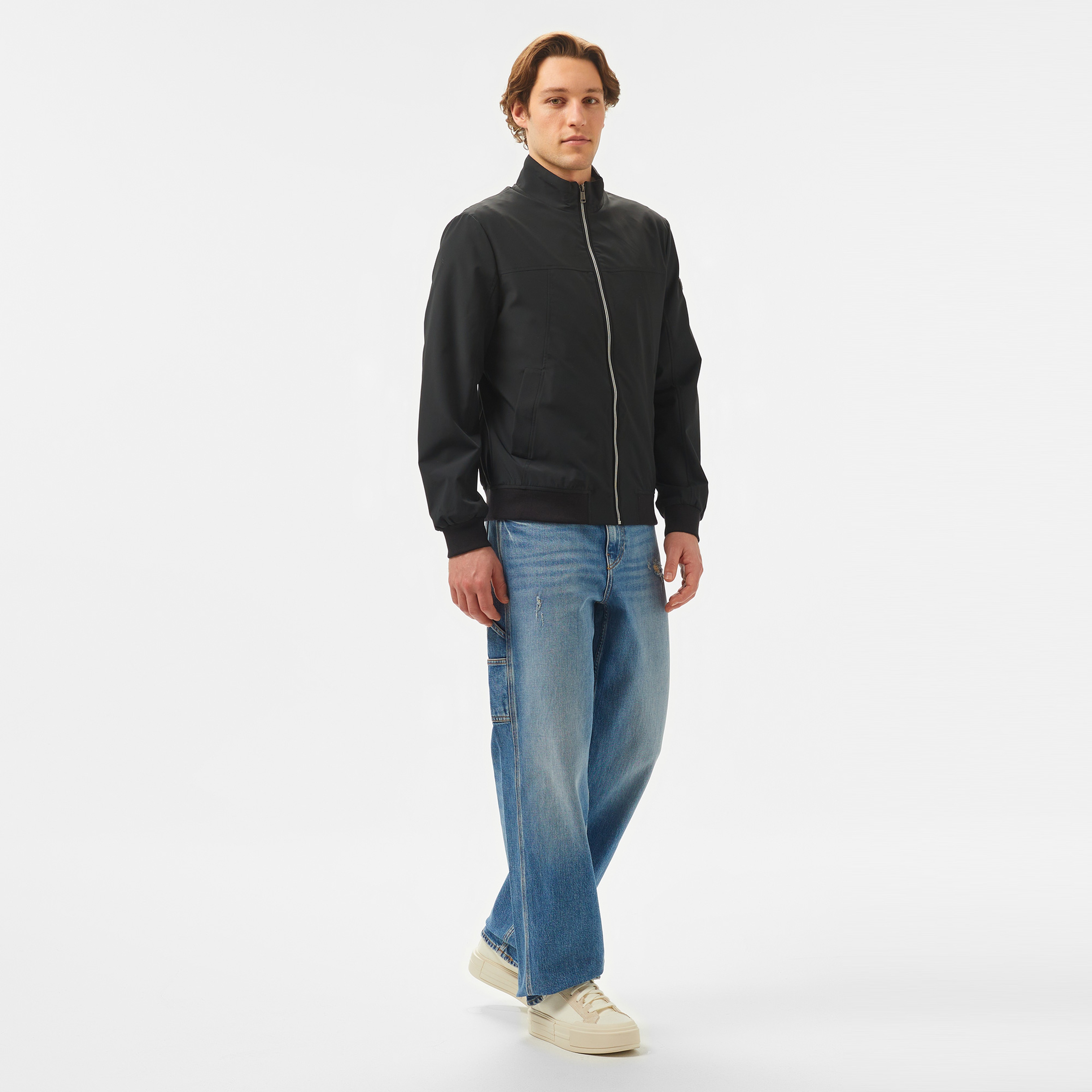 Guess Stretch Packable Bom Recycled Nylonetch Diamond Erkek Siyah Ceket