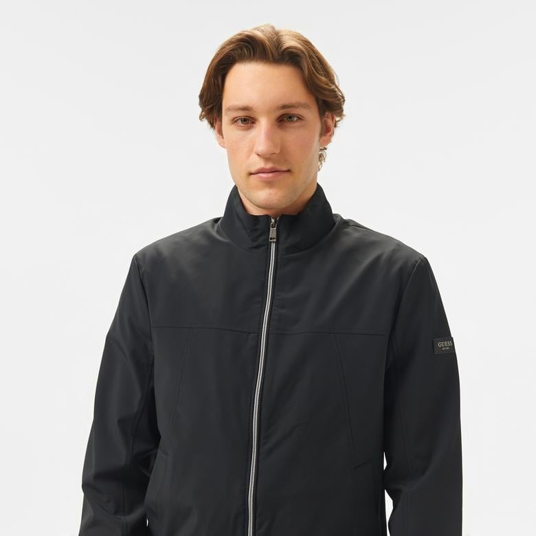 Guess Stretch Packable Bom Recycled Nylonetch Diamond Erkek Siyah Ceket