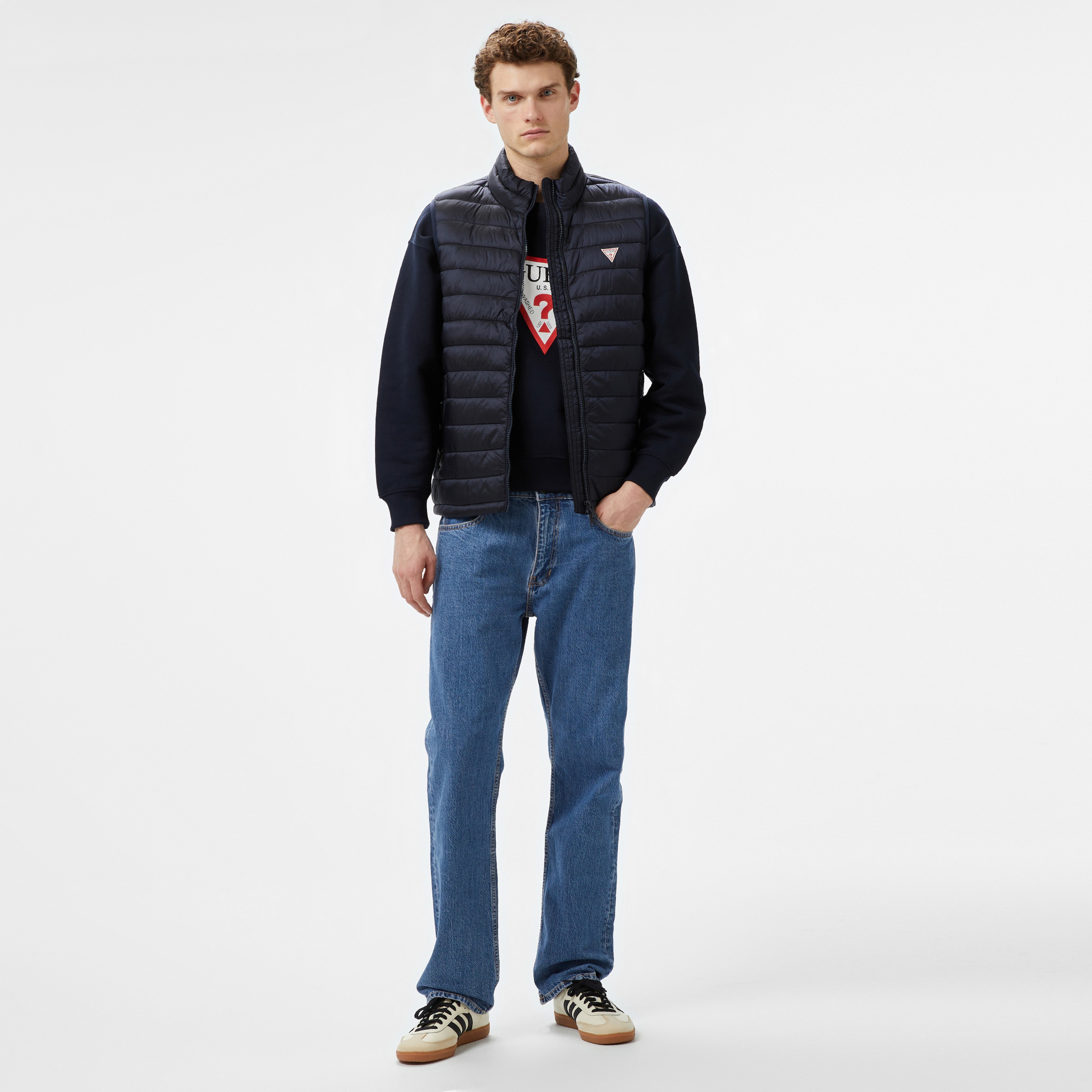 Guess Erkek Lacivert Yelek