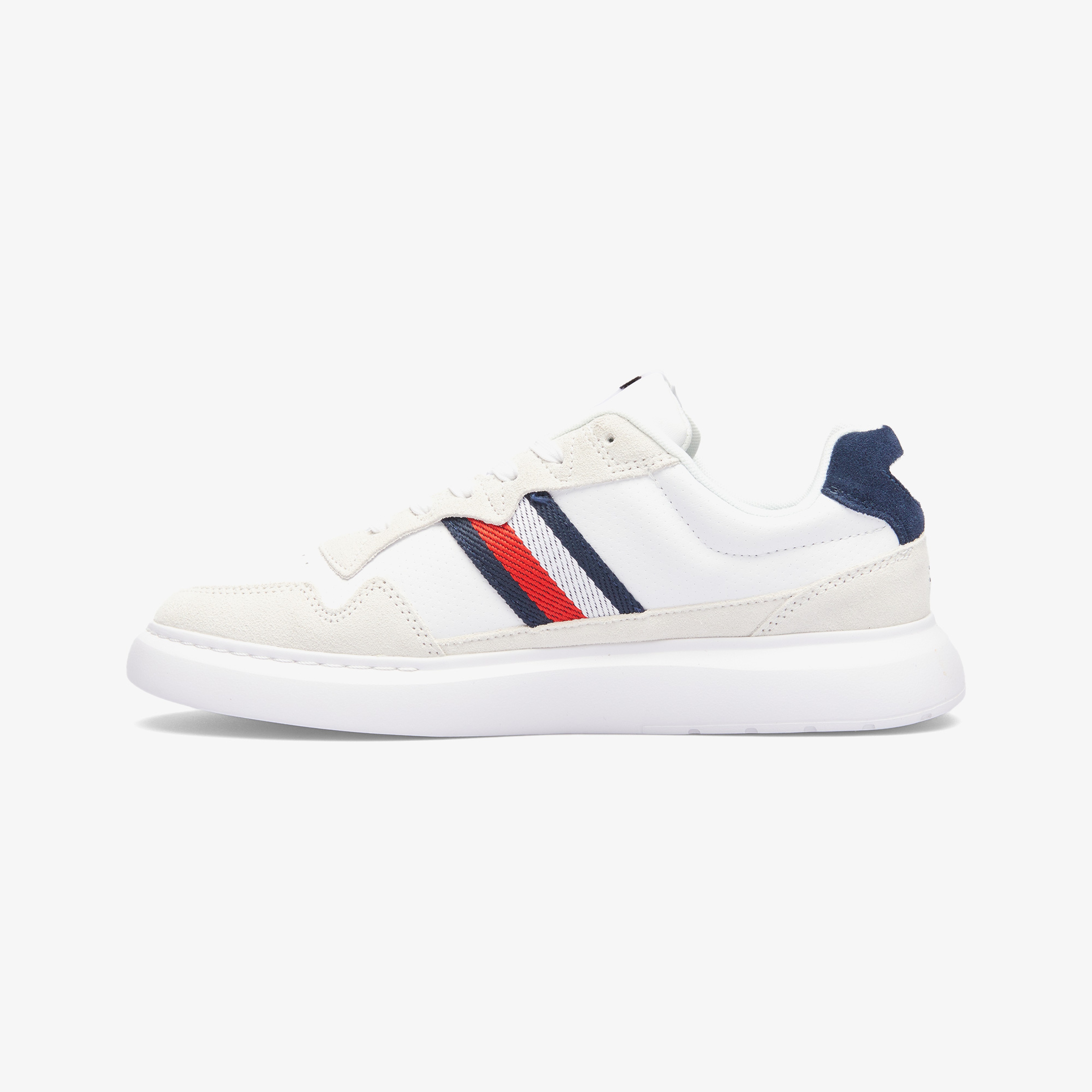 Tommy Hilfiger Light Cupsole Lth Mix Stripes Erkek Beyaz Sneaker