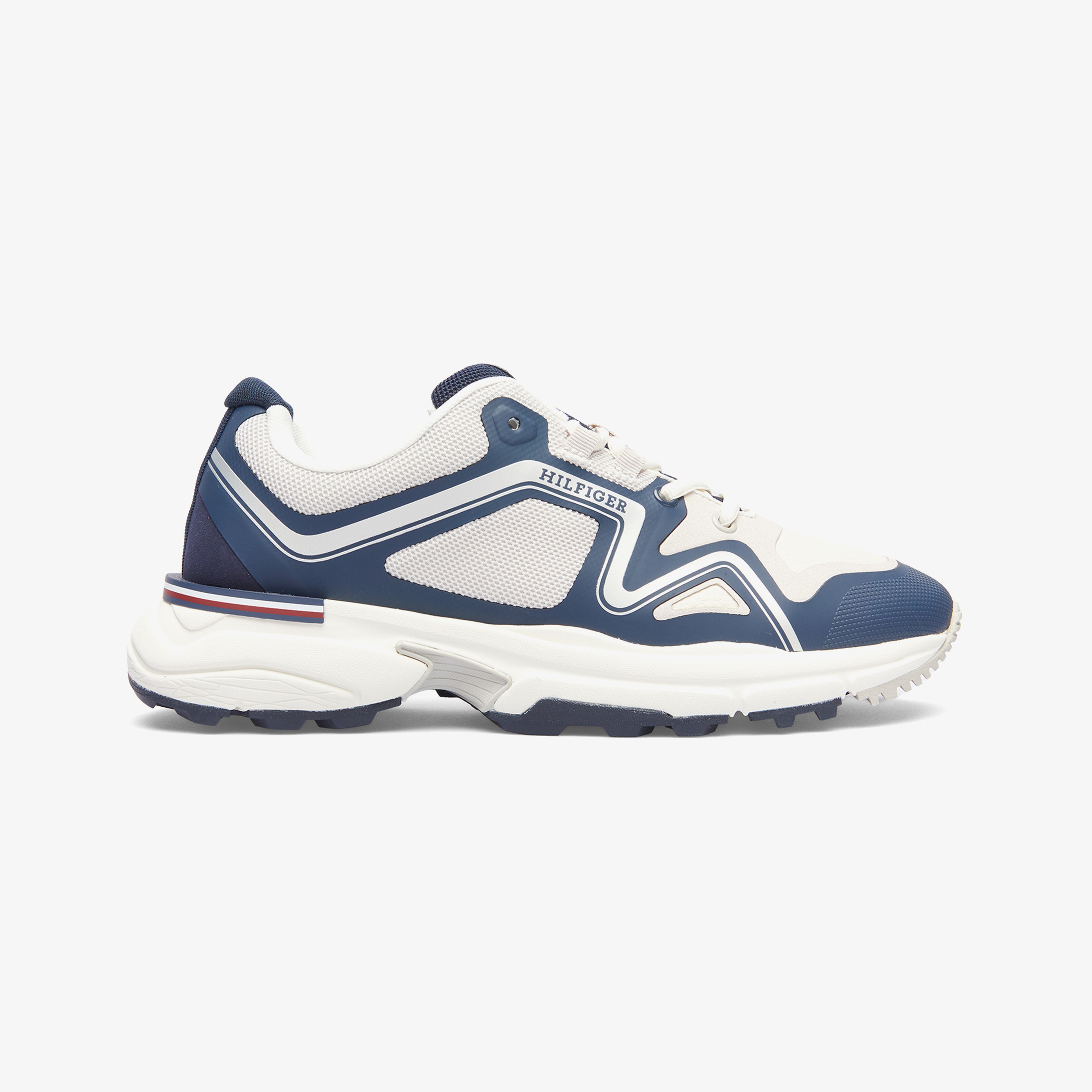 Tommy Hilfiger M Runner Tech Knit Lth Mix Erkek Mavi Sneaker