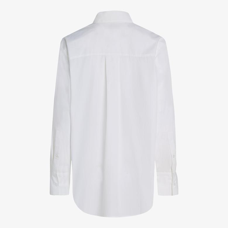 Tommy Hilfiger Ess Poplin Easy Fit Kadın Beyaz Gömlek