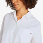 Tommy Hilfiger Ess Poplin Easy Fit Kadın Beyaz Gömlek