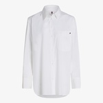 Tommy Hilfiger Ess Poplin Easy Fit Kadın Beyaz Gömlek