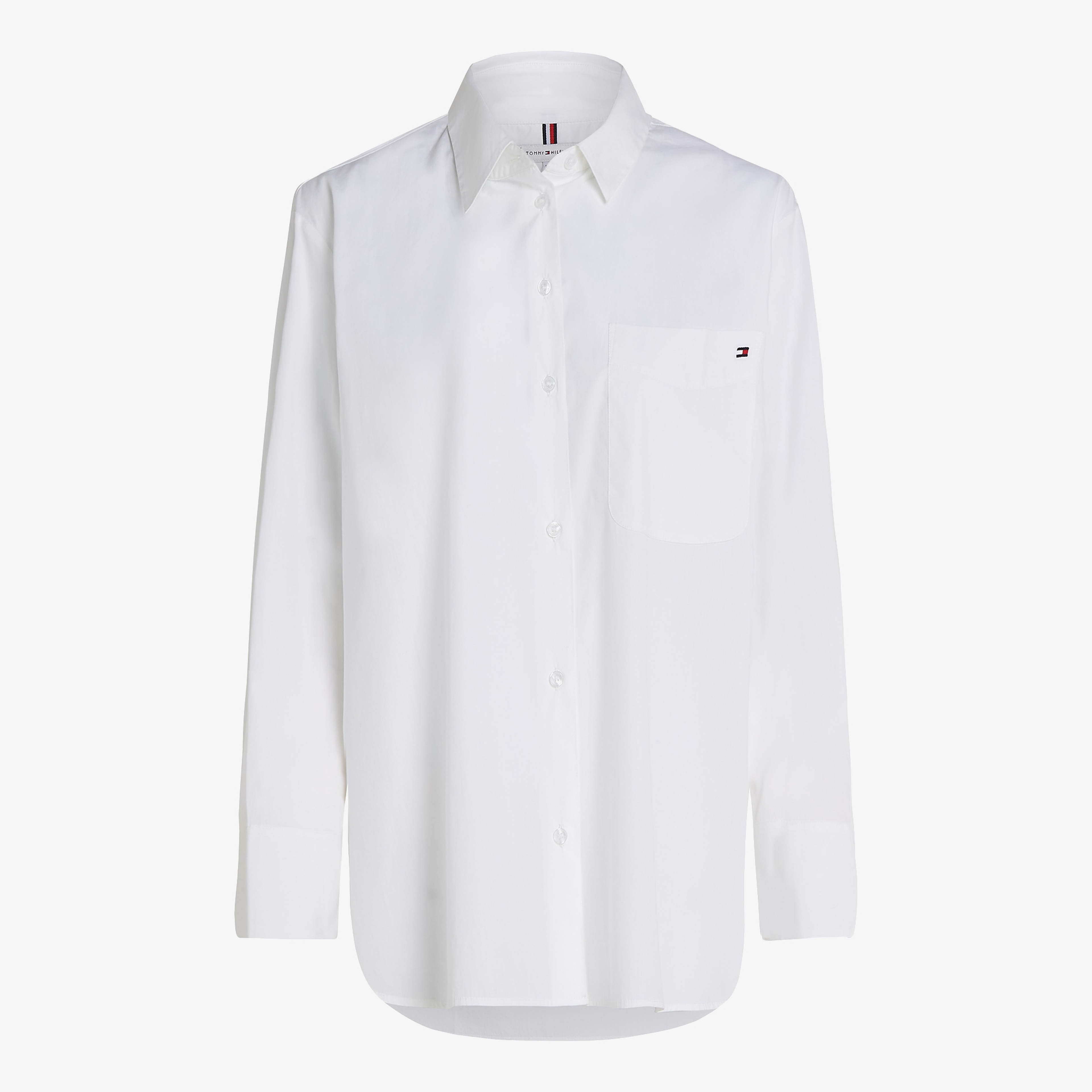 Tommy Hilfiger Ess Poplin Easy Fit Kadın Beyaz Gömlek