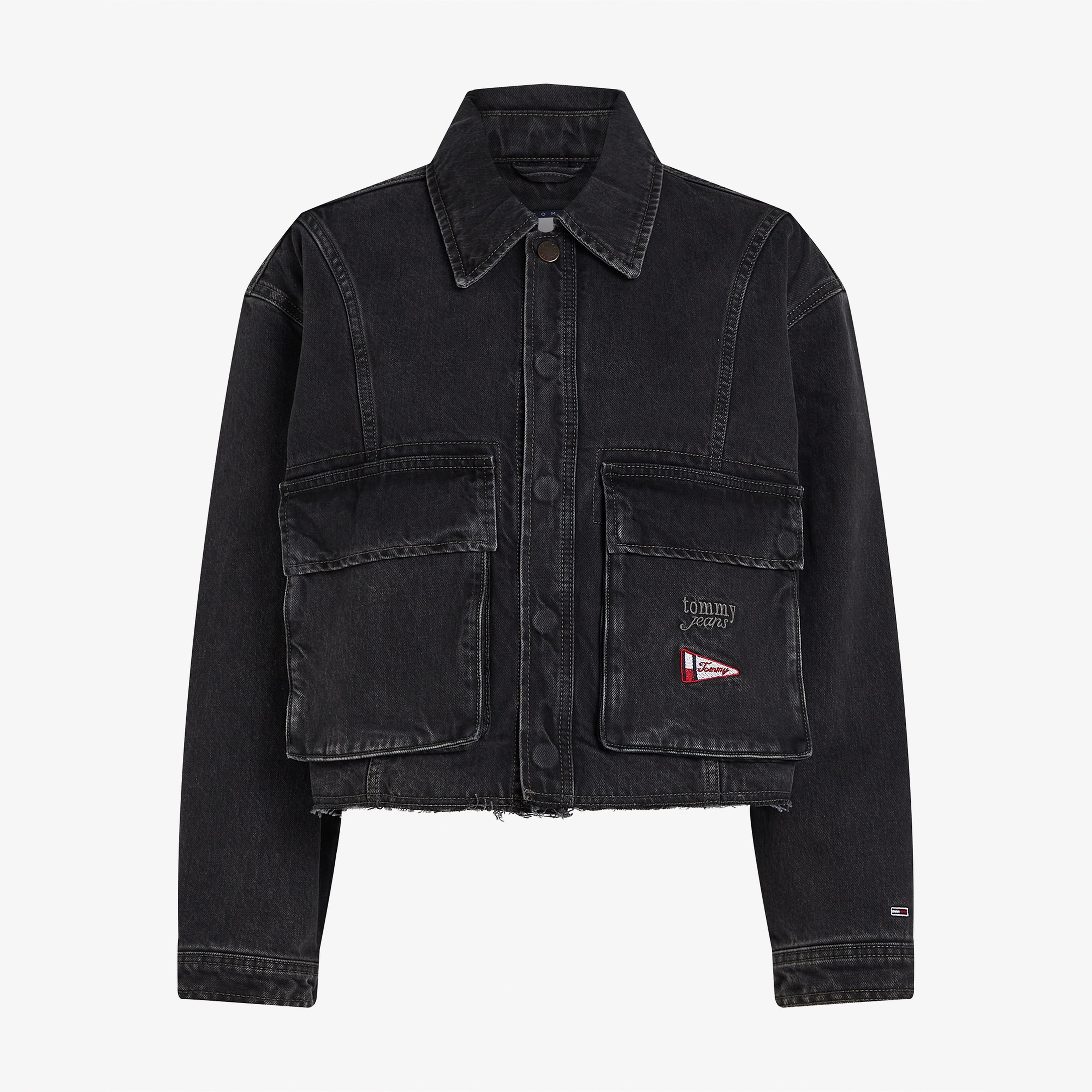 Tommy Jeans Cropped Washed Kadın Lacivert Ceket