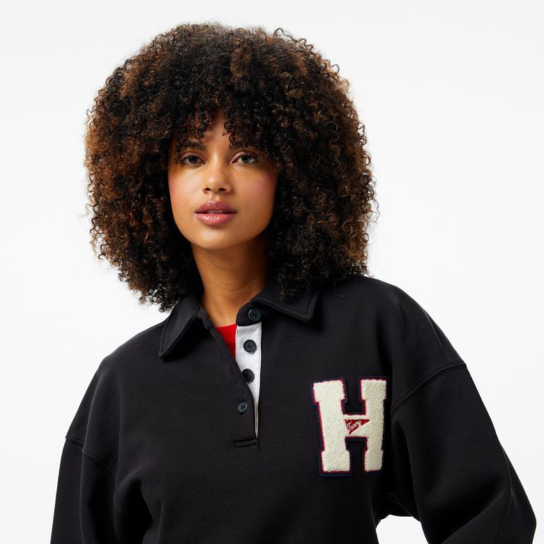 Tommy Jeans H Graphic Hwk Kadın Siyah Sweatshirt