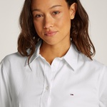 Tommy Jeans Oxford Pleat Kadın Beyaz Elbise