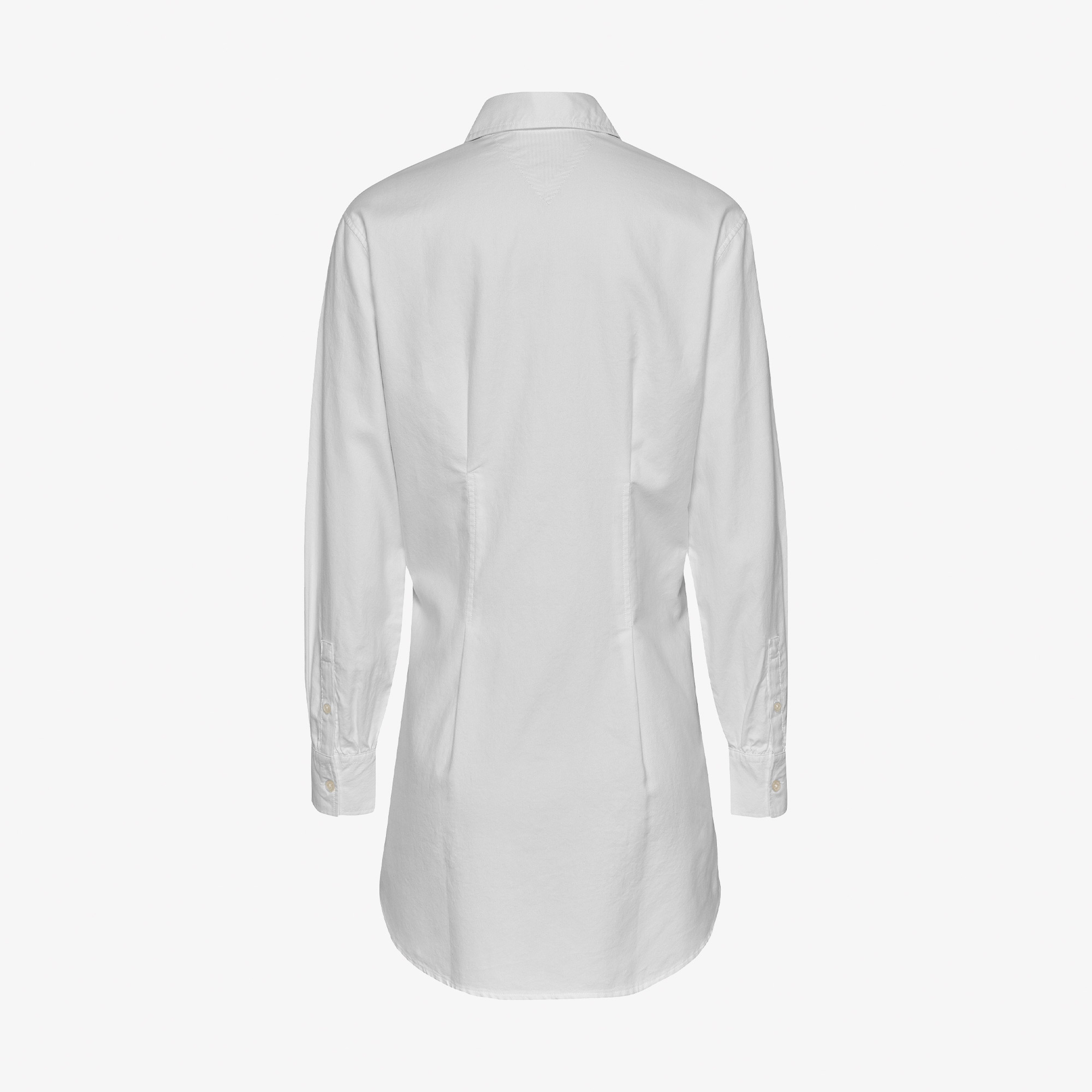 Tommy Jeans Oxford Pleat Kadın Beyaz Elbise