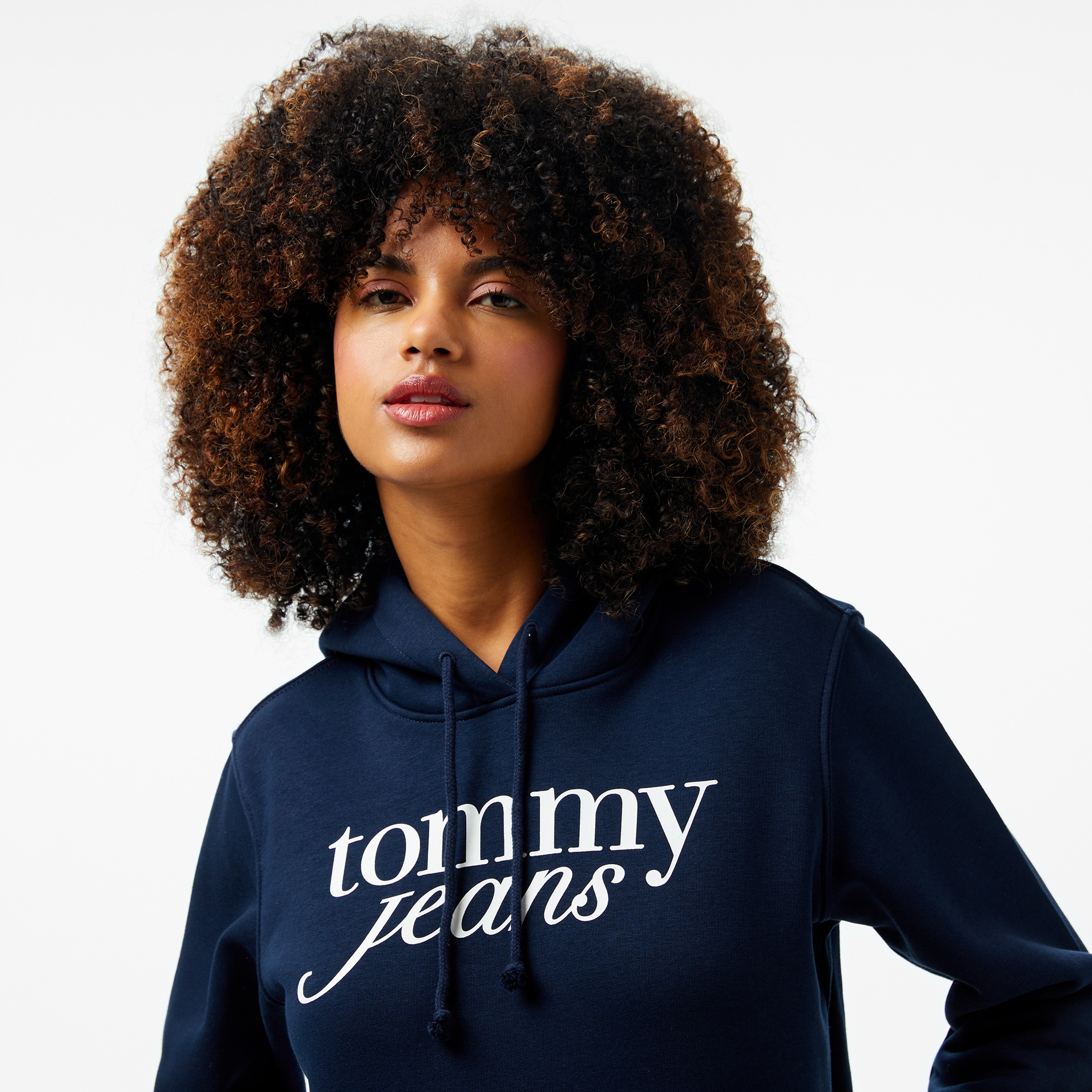 Tommy Jeans Reg Ess Logo Ext Kadın Lacivert Sweatshirt