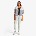 Tommy Jeans Bxy Script Logo Zip Thru Kadın Beyaz Sweatshirt