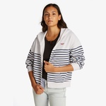 Tommy Jeans Bxy Script Logo Zip Thru Kadın Beyaz Sweatshirt