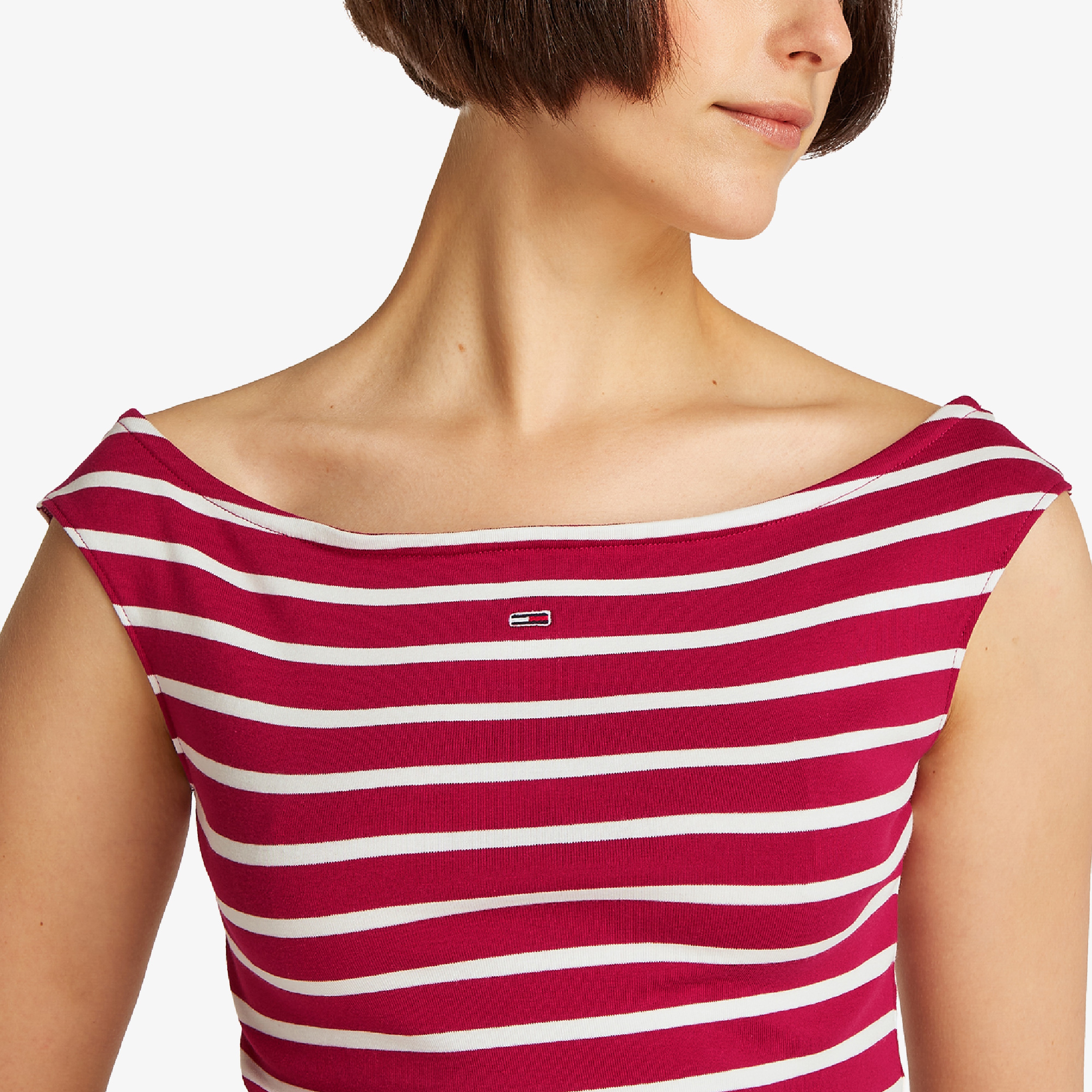 Tommy Jeans Boat Neck Ext Kadın Kırmızı T-Shirt