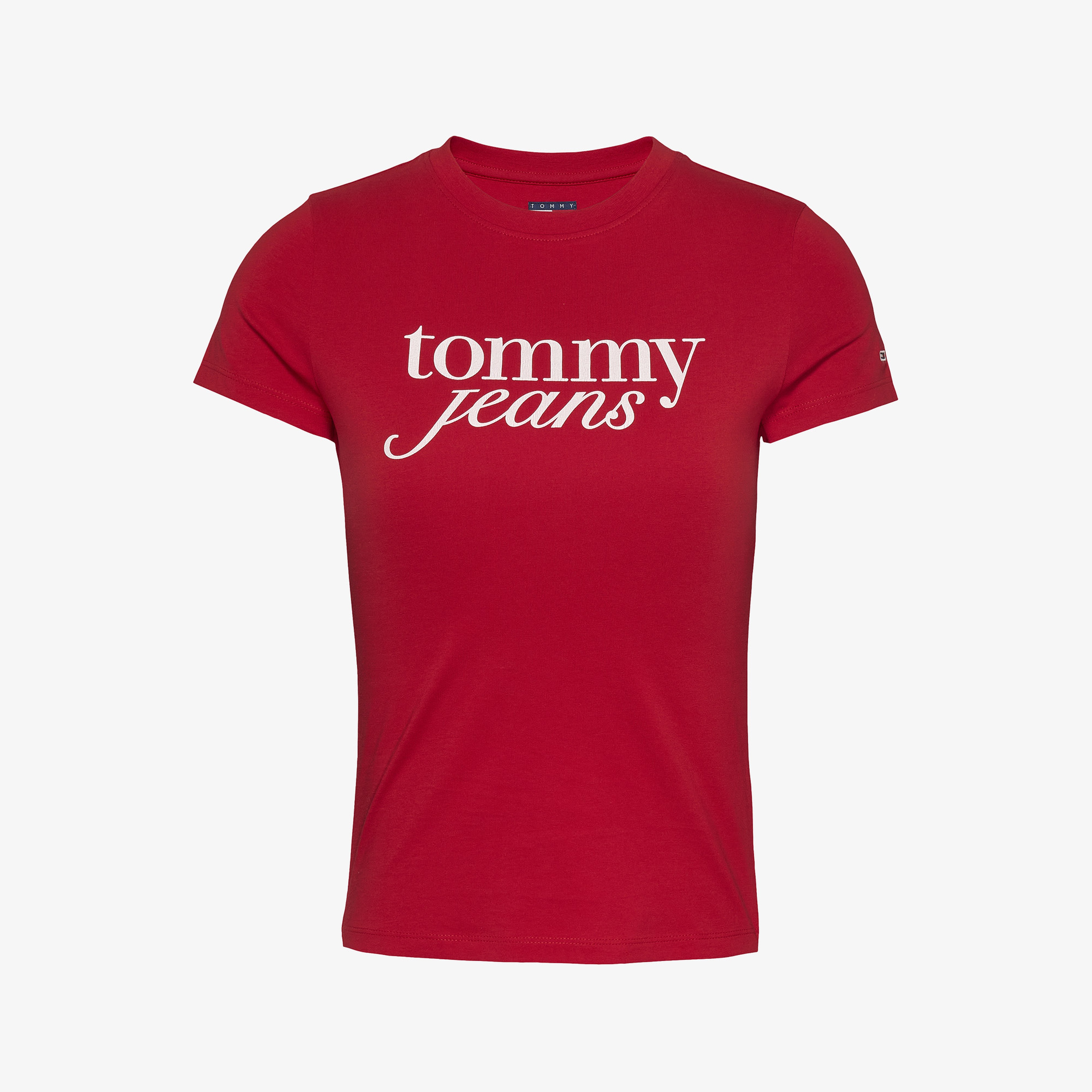 Tommy Jeans Slim Essential Logo Ext Kadın Kırmızı T-Shirt