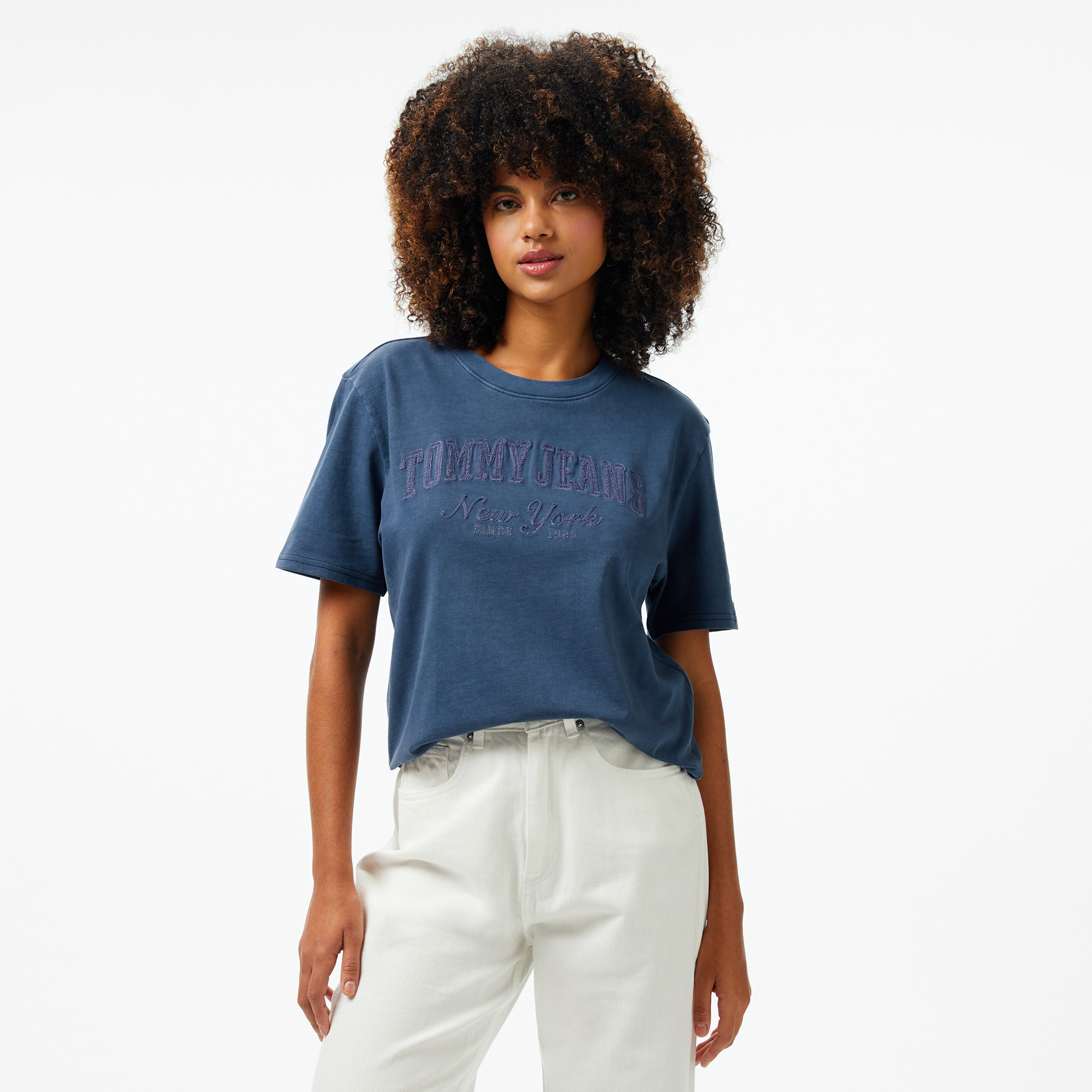 Tommy Jeans Rlx Gmd Varsity Kadın Lacivert T-Shirt