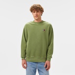 Tommy Jeans Rlx Tj Label Crew Ext Erkek Yeşil Sweatshirt