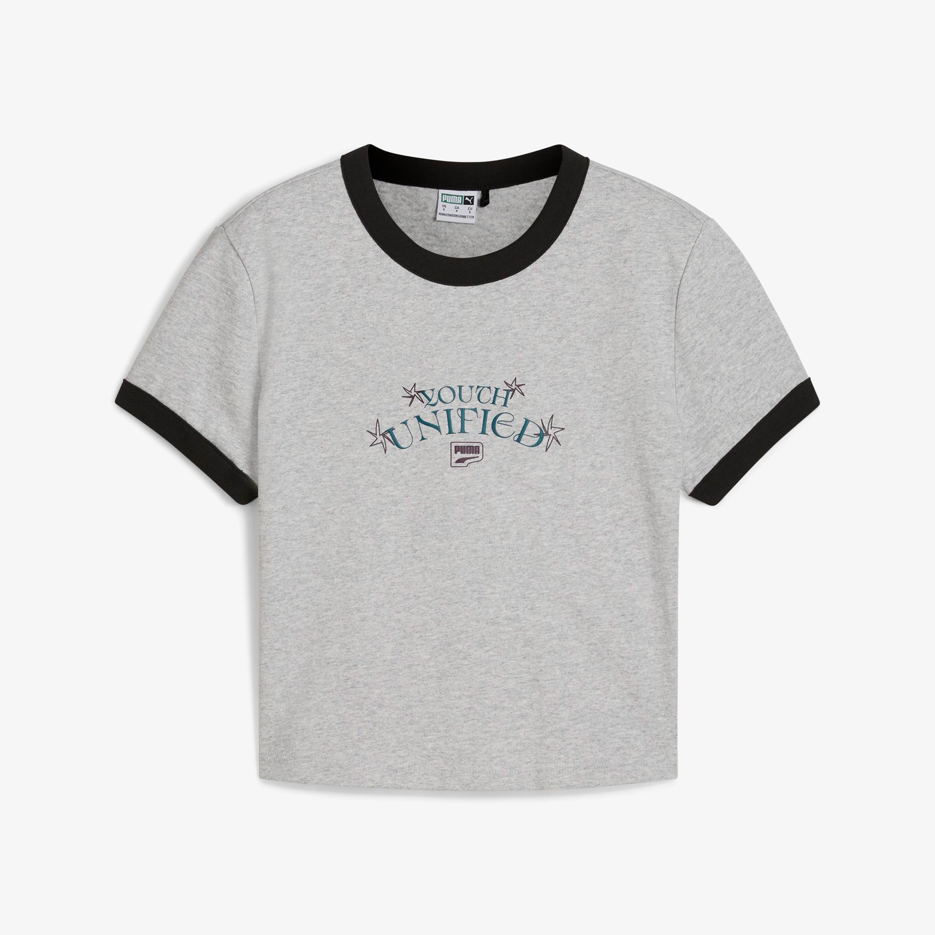 Puma Downtown Graphic Baby Kadın Gri T-Shirt