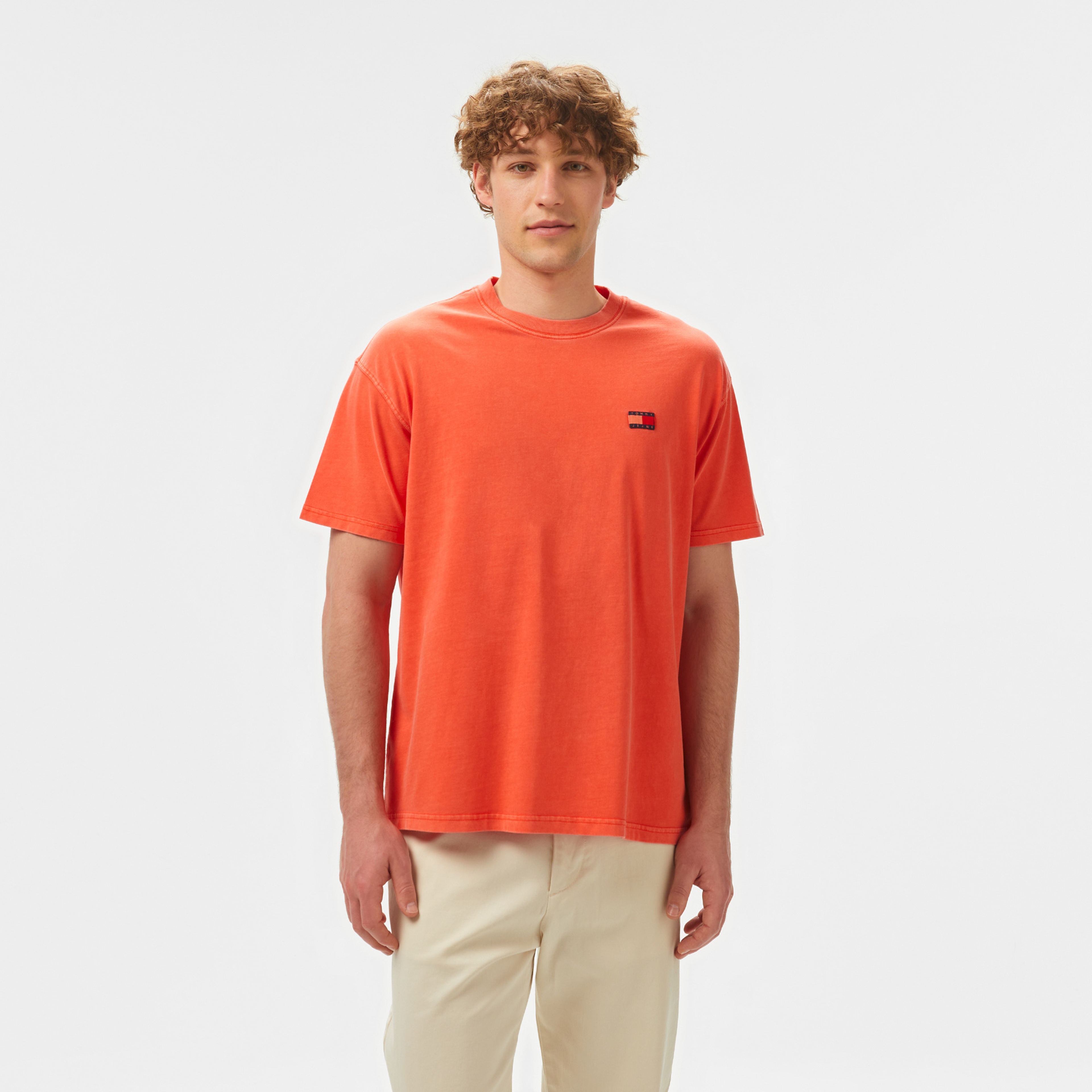 Tommy Jeans Rlx Tj Label Erkek Turuncu T-Shirt