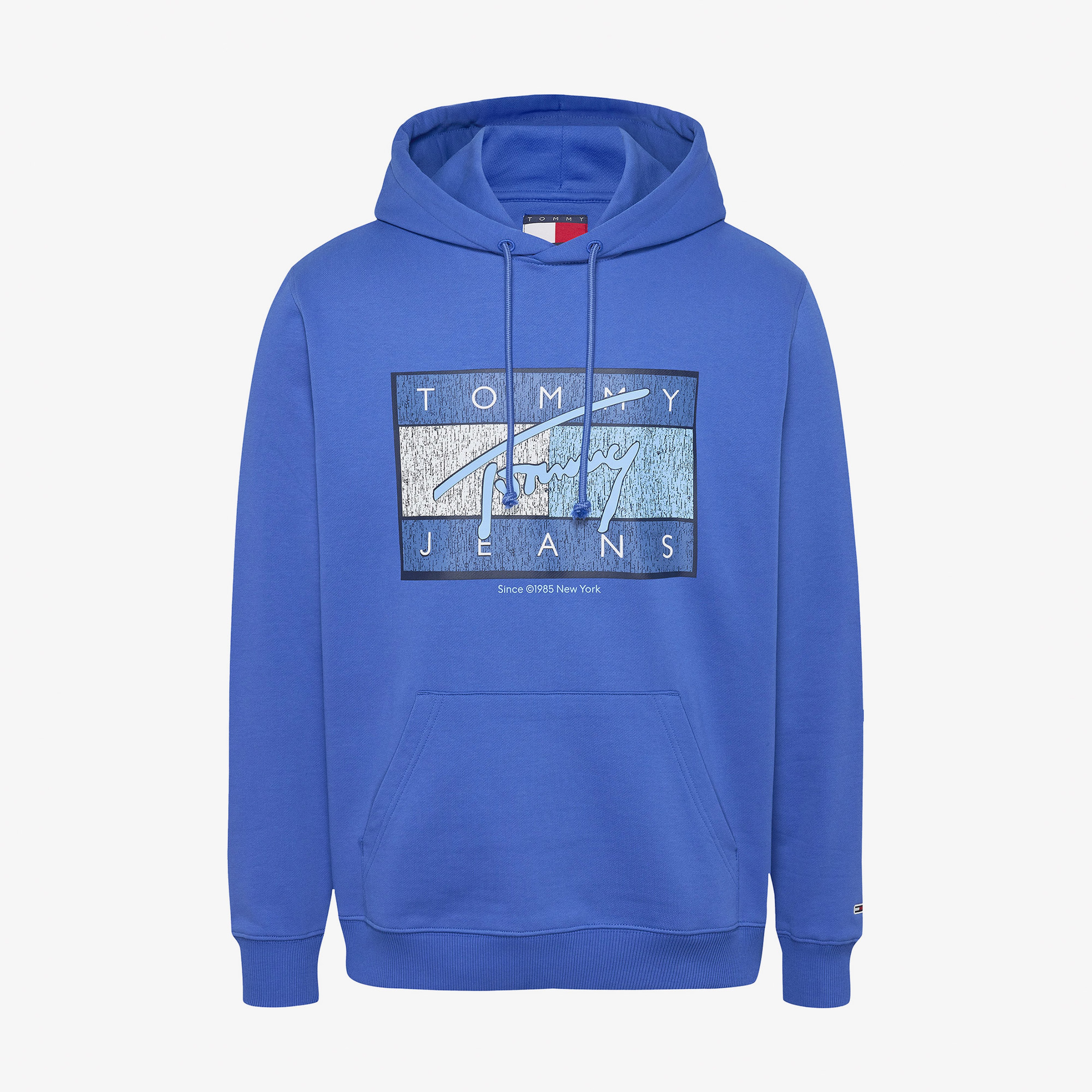 Tommy Jeans Reg Dna Flag Twist Hood Ext Erkek Mavi Sweatshirt