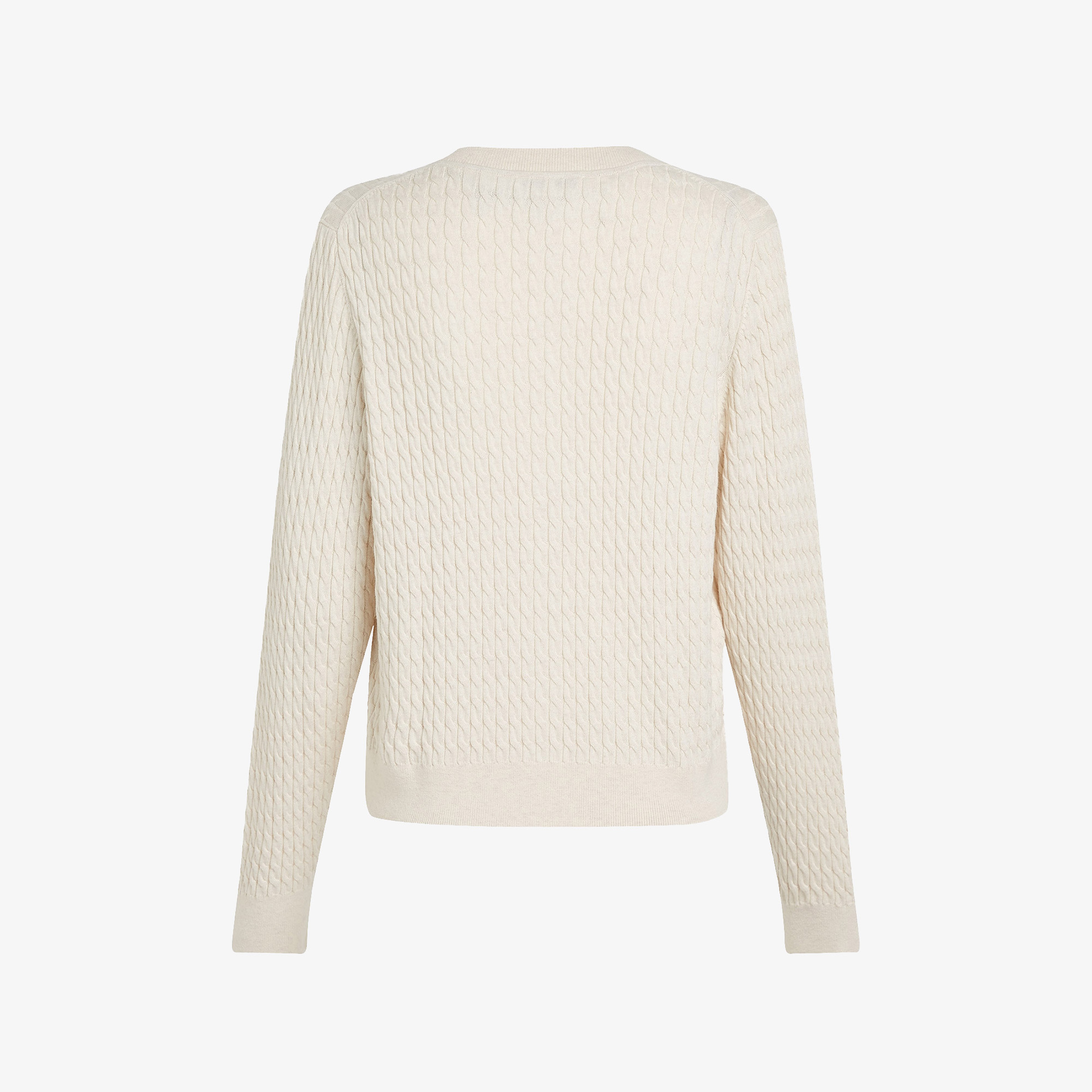 Tommy Hilfiger Co Cable Fine Gg C-Nk Cardi Kadın Bej Kazak