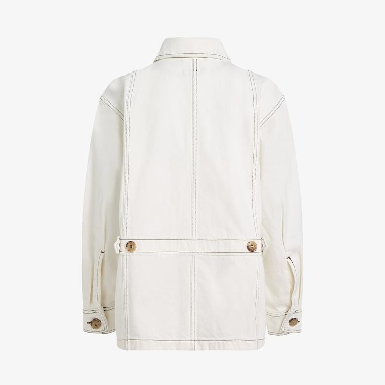 Tommy Hilfiger Dnm Oversized Utility Clr Kadın Beyaz Ceket