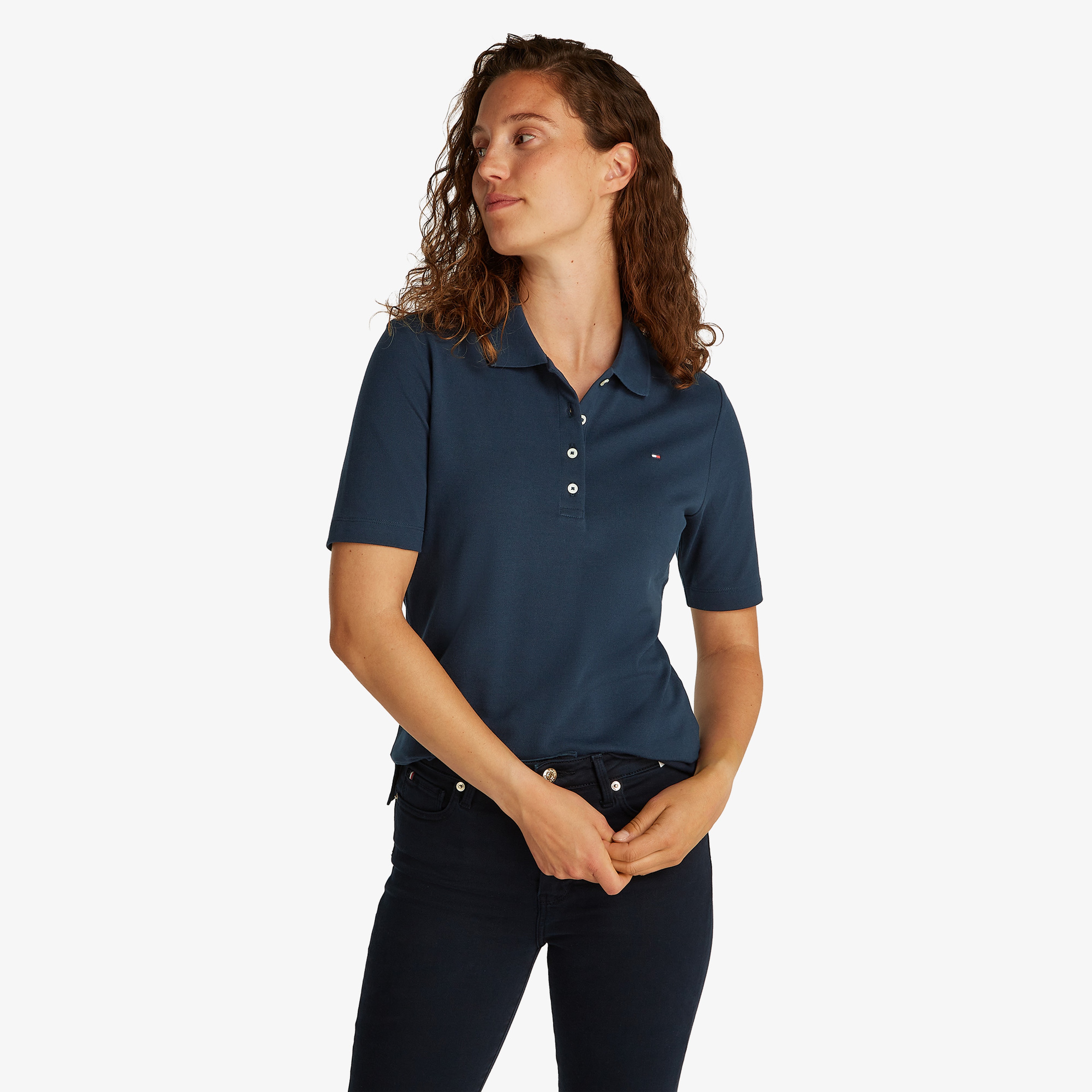 Tommy Hilfiger 1985 Reg Pique Kadın Lacivert Polo