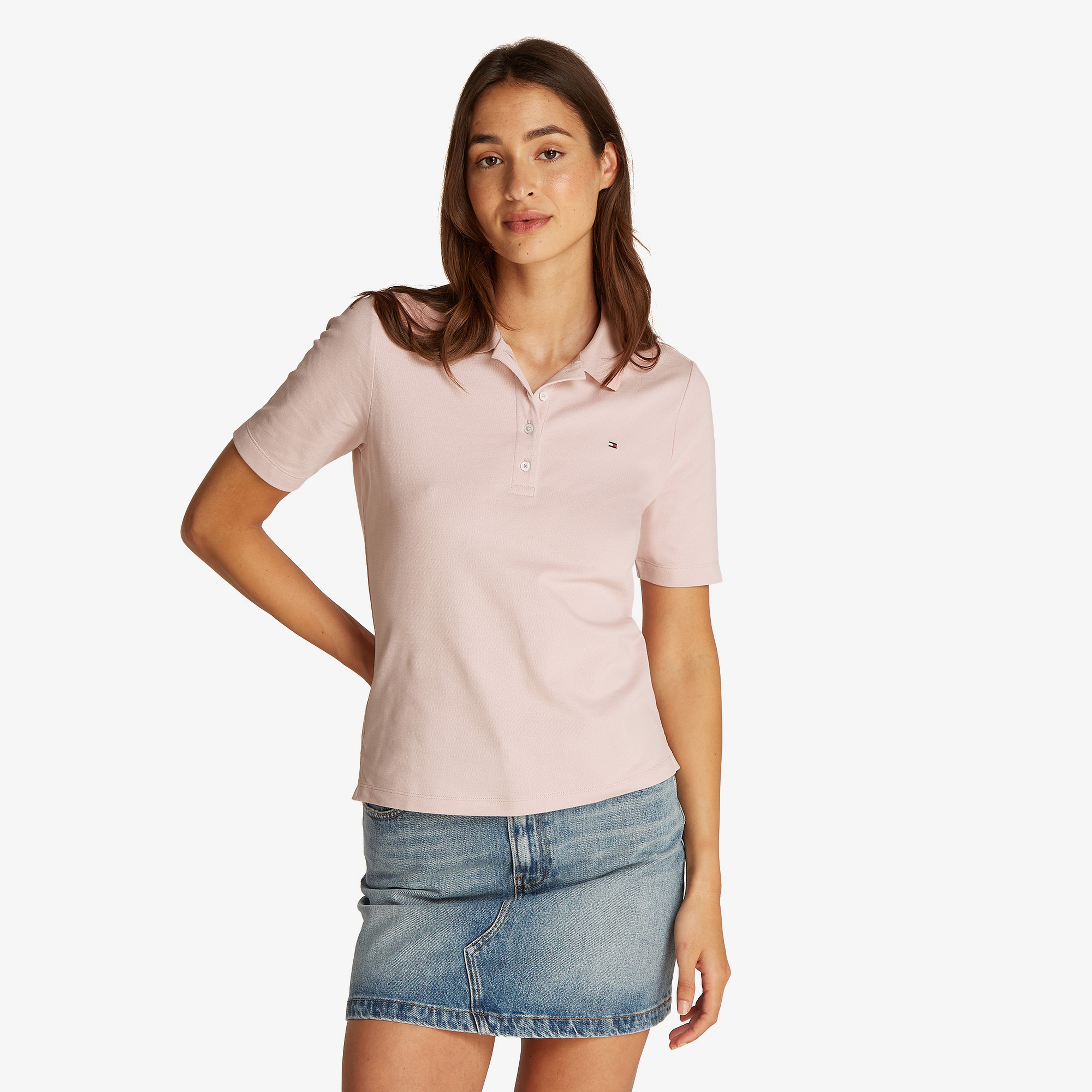 Tommy Hilfiger 1985 Reg Pique Kadın Pembe Polo