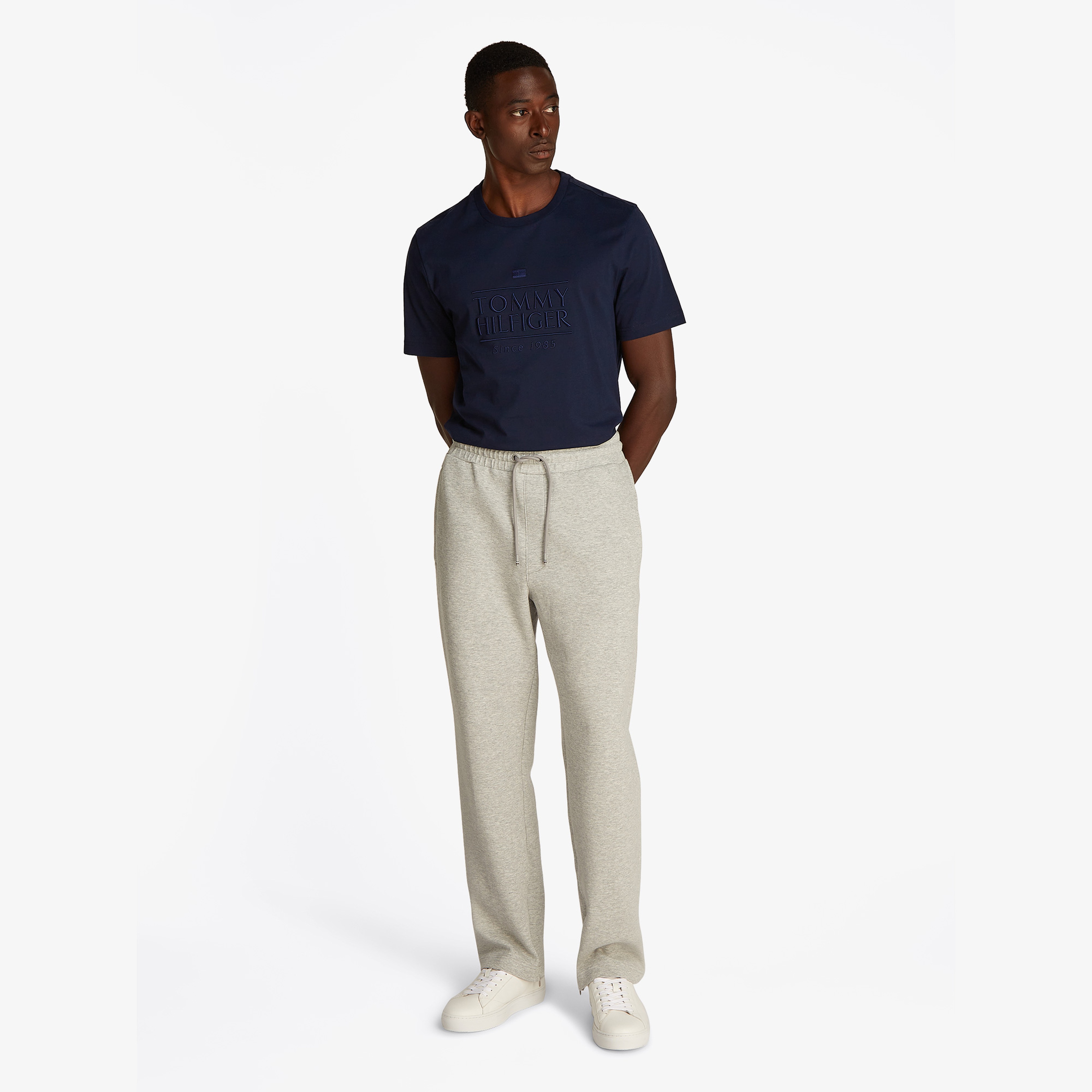 Tommy Hilfiger Embroidery Logo Erkek Mavi T-Shirt