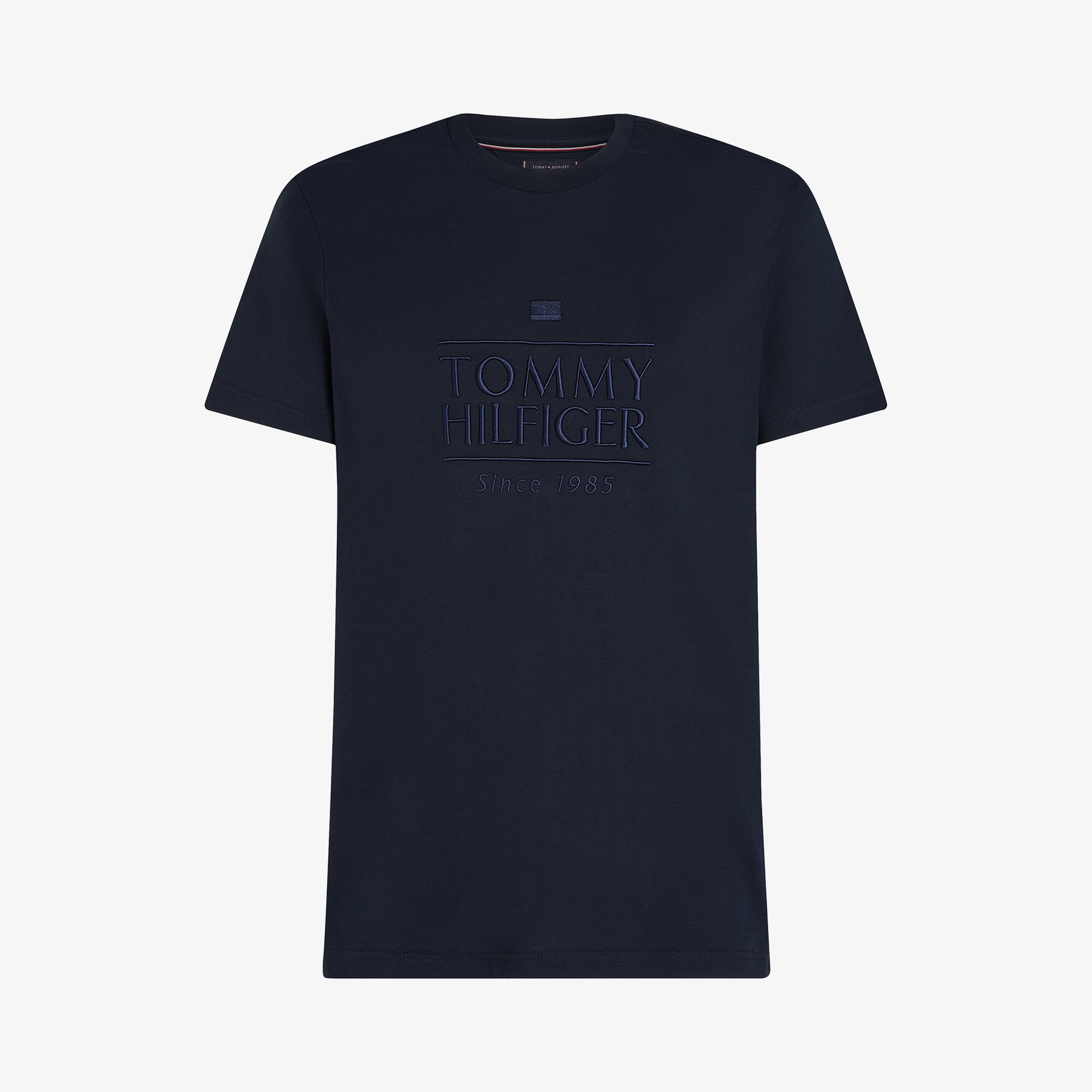 Tommy Hilfiger Embroidery Logo Erkek Mavi T-Shirt