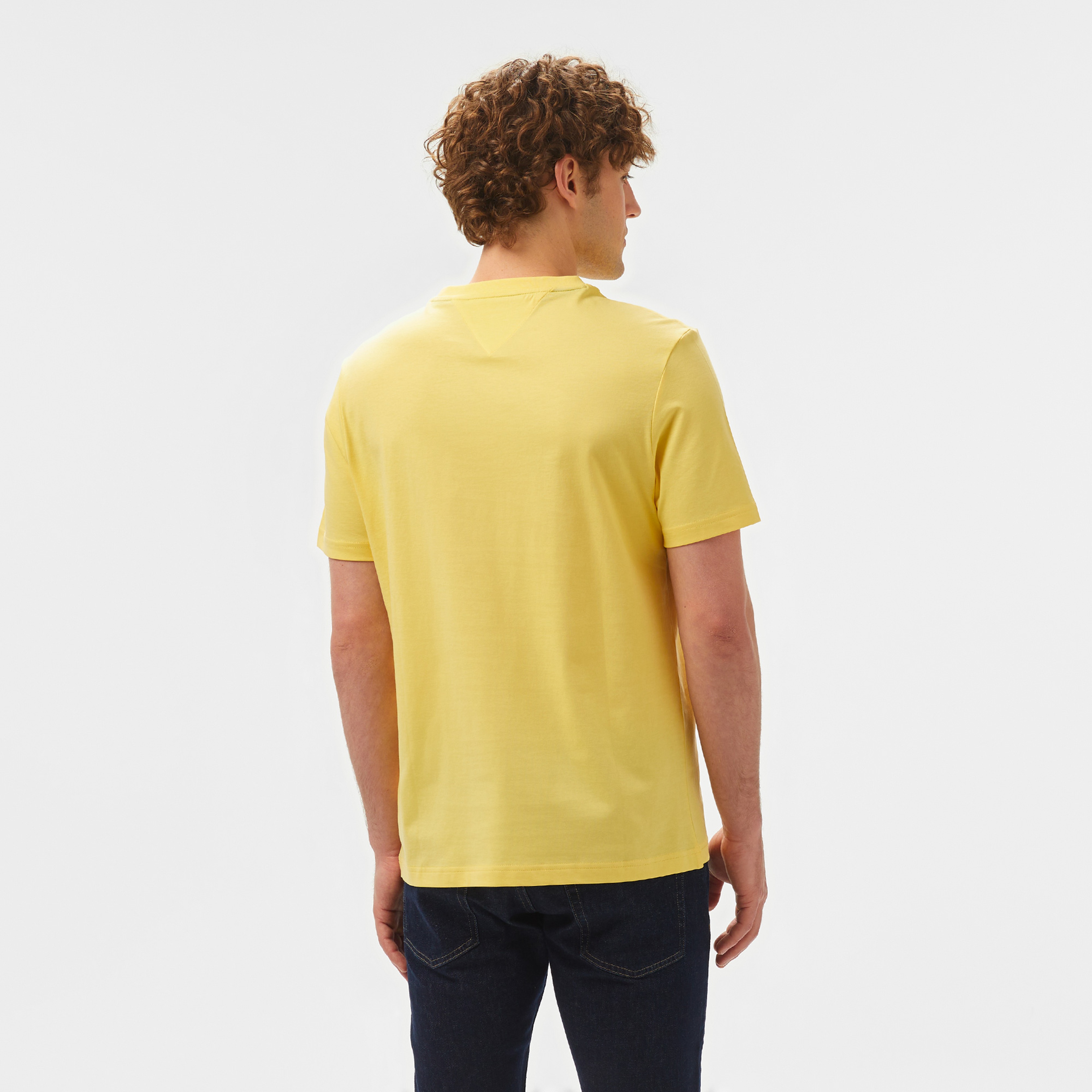 Tommy Hilfiger Center Stack Erkek Sarı T-Shirt