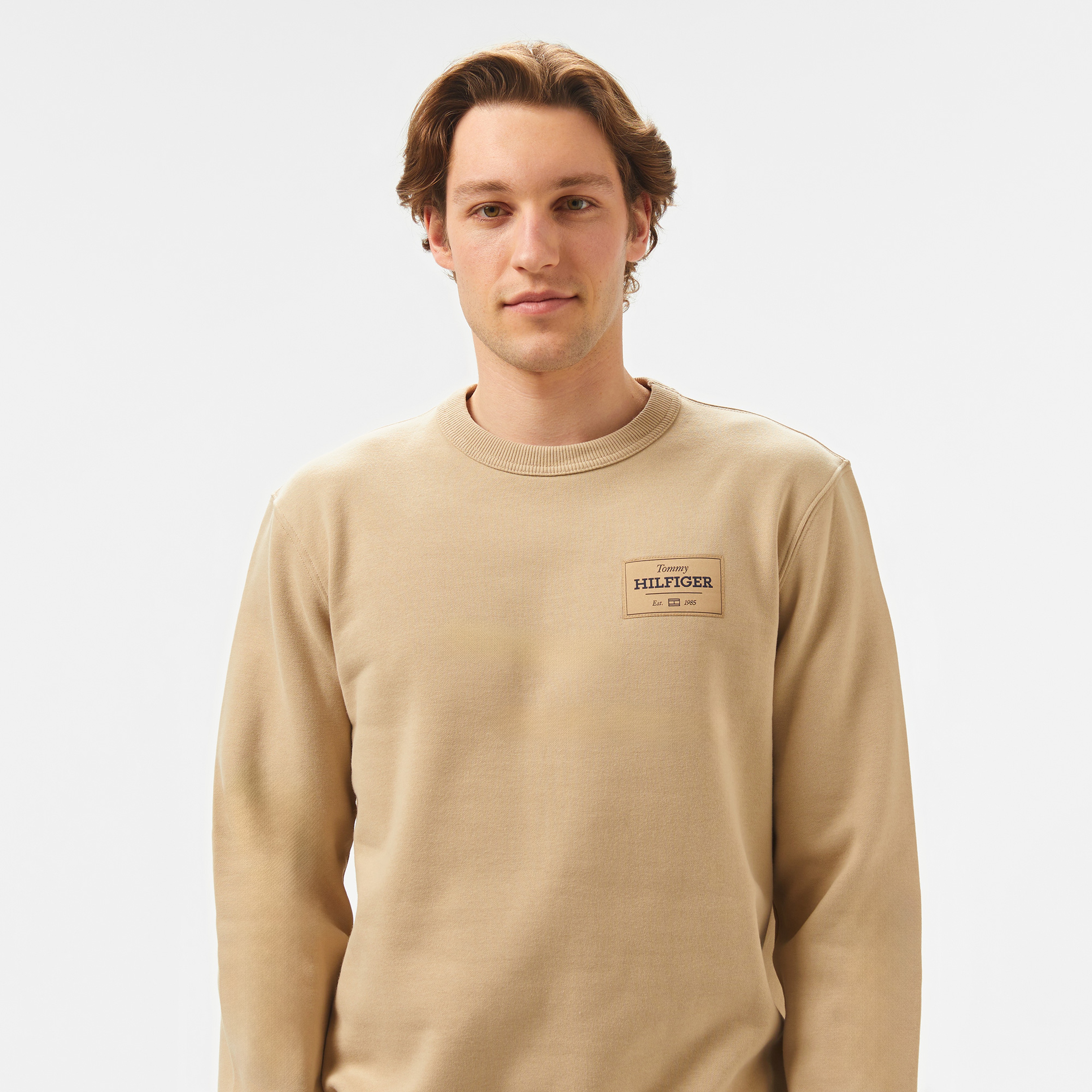 Tommy Hilfiger Monotype Label Erkek Haki Sweatshirt